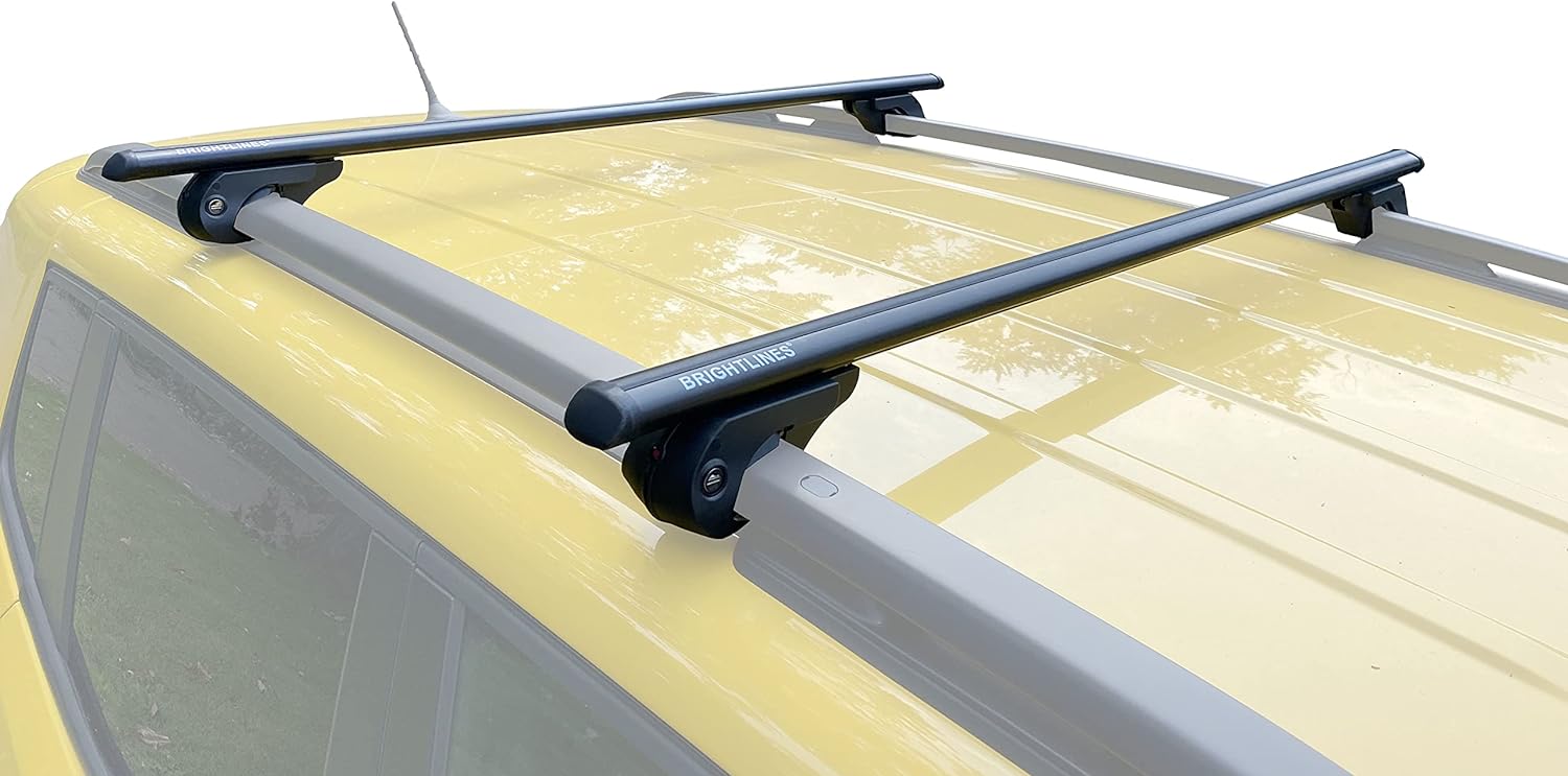 BrightLines 53" All Black Universal Crossbars Roof Racks Compatible with Raised...