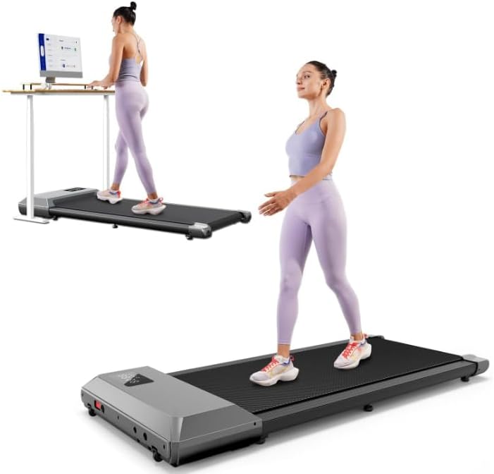 DeerRun Walking Pad, Under Desk Treadmills for Home, APP&Remote Control LED Disp...