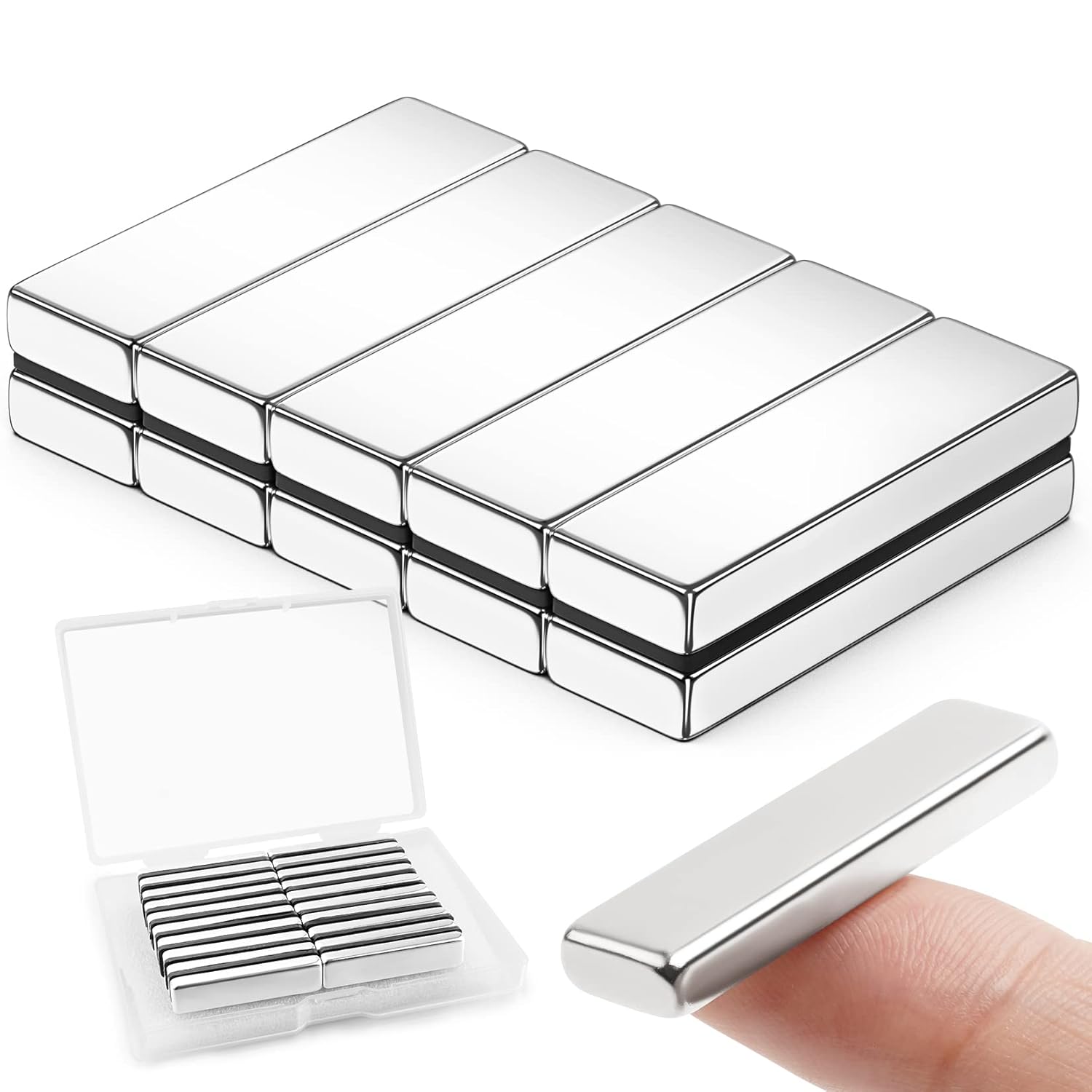 FINDMAG Strong Neodymium Magnets Bar, Fridge Magnets Bar, Whiteboard Magnets, Ra...