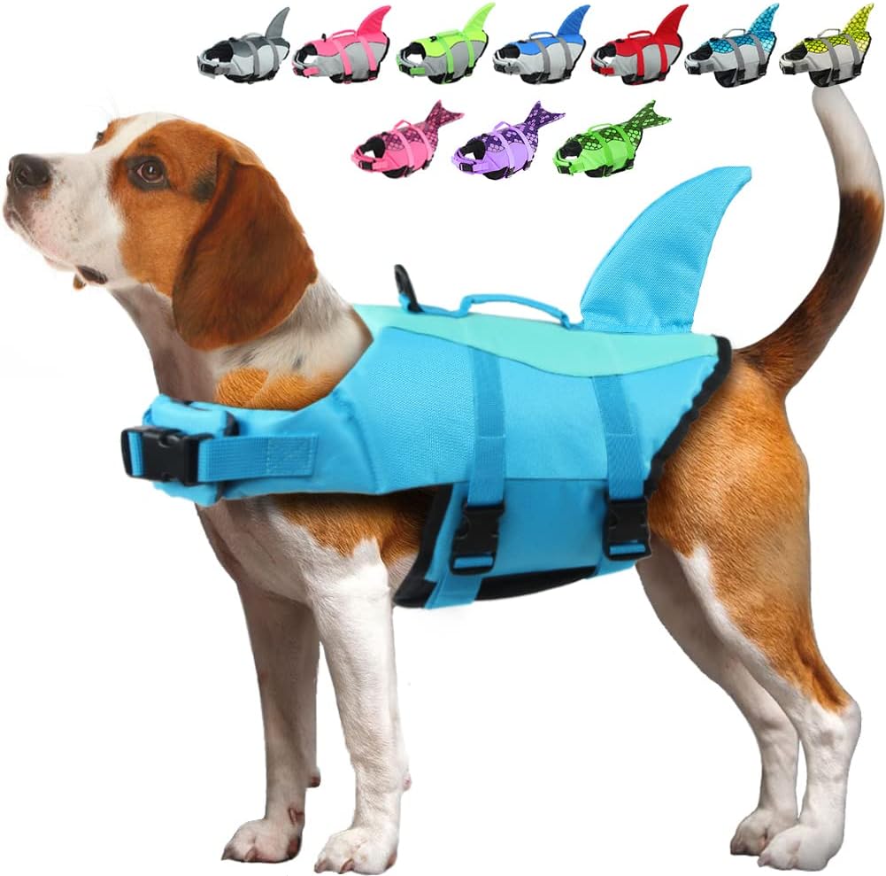 EMUST Dog Life Vests, Dog Floats for Swimming, Boat, Pool, Ripstop Dog Life Jack...