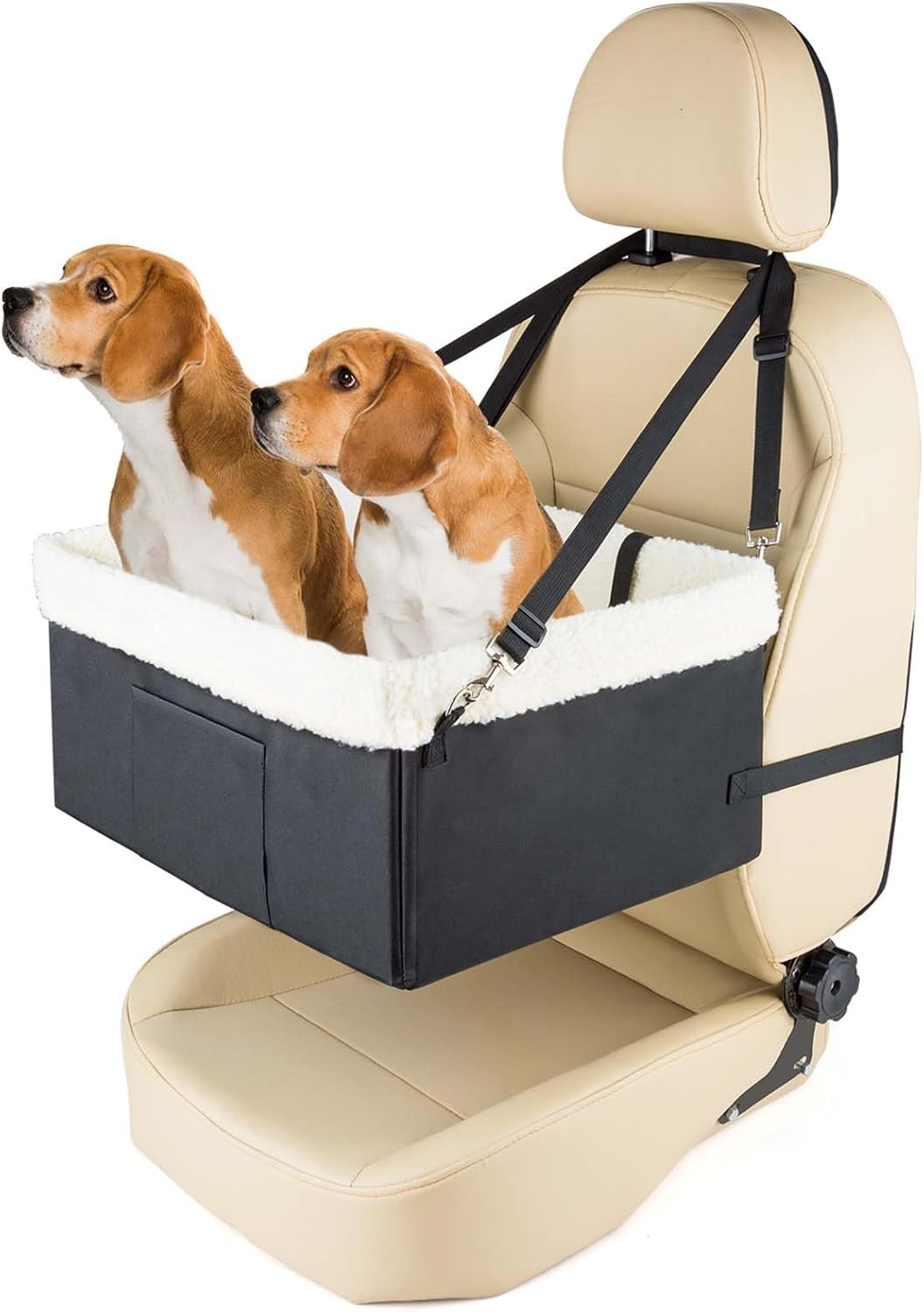 UNICITII Dog Car Seat for Small Dog, Raised Dog Booster Seat with Metal Frame, D...