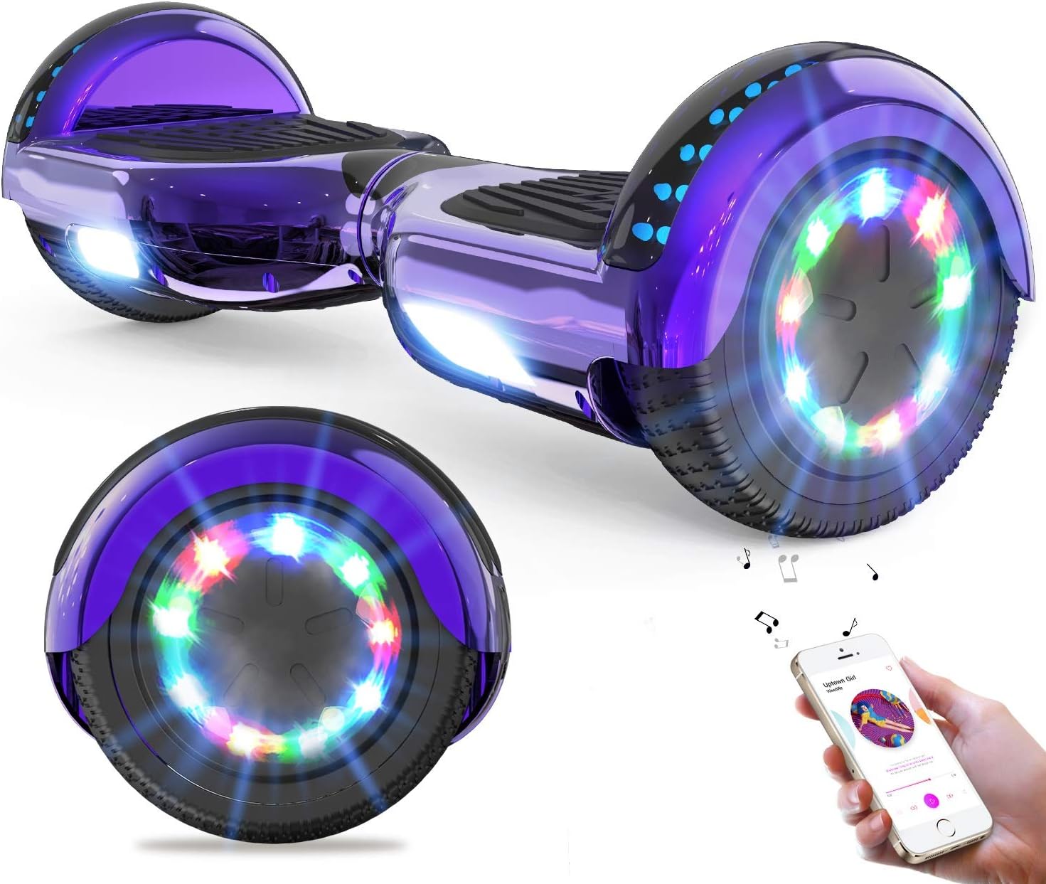 GeekMe Hoverboards for kids 6.5 Inch Electric Scooter Board with Bluetooth - Spe...