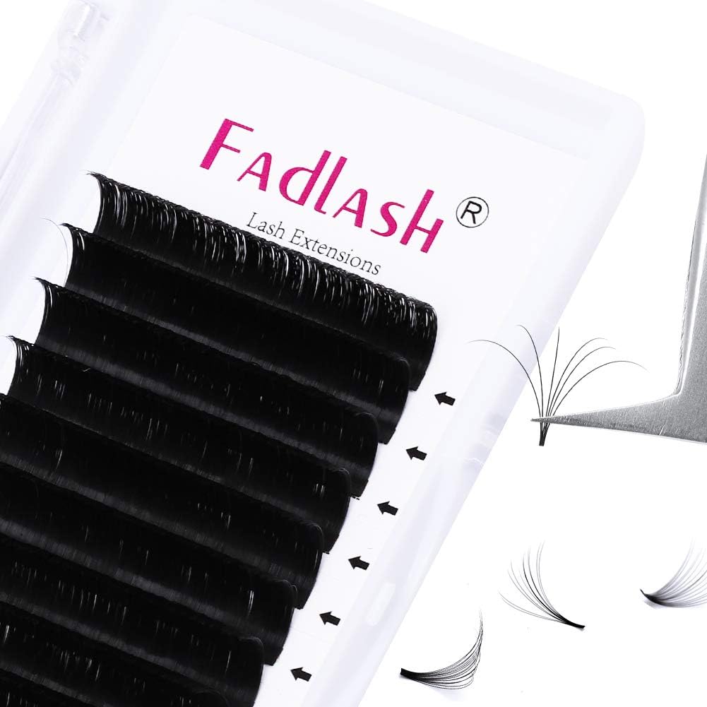 Fadlash Easy Fan Lashes D Curl 0.05 12mm Single Lashes Russian Lashes Natural Lo...