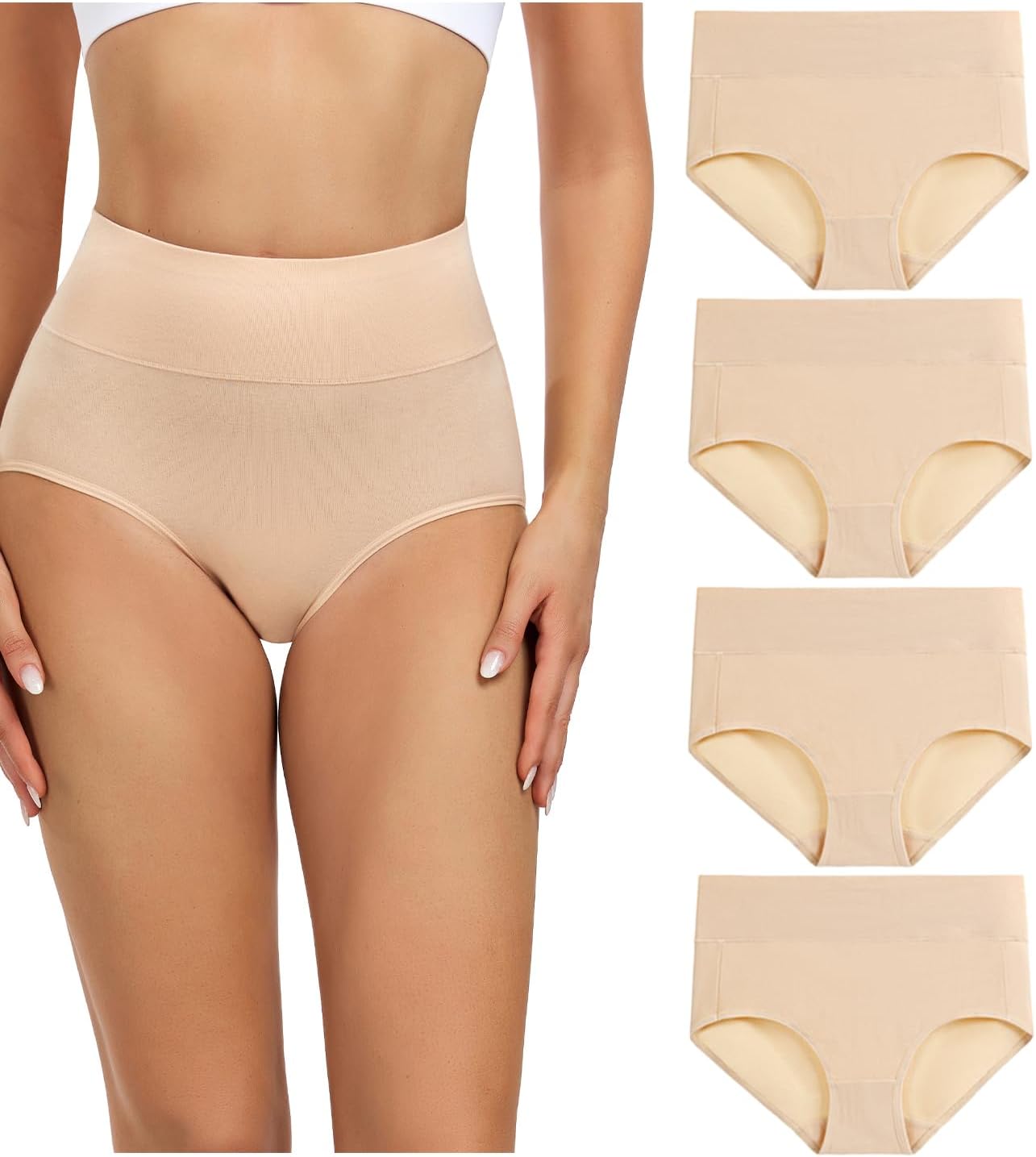 wirarpa Ladies Knickers Cotton Full Briefs High Waisted Underwear Panties for Wo...