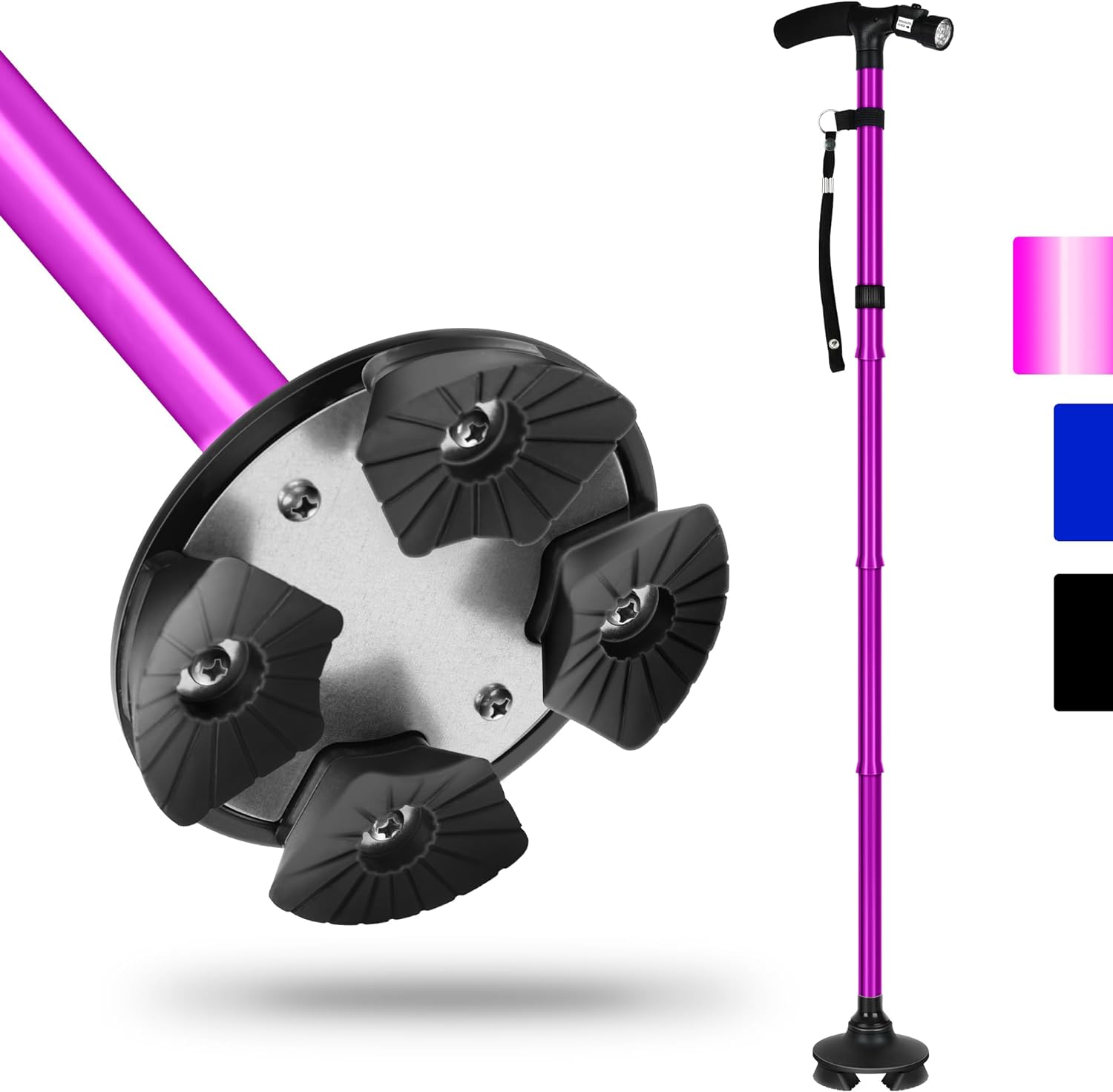 Folding Cane, Unique Cane with LED Light, Special Adjustable Cane for Arthritis,...