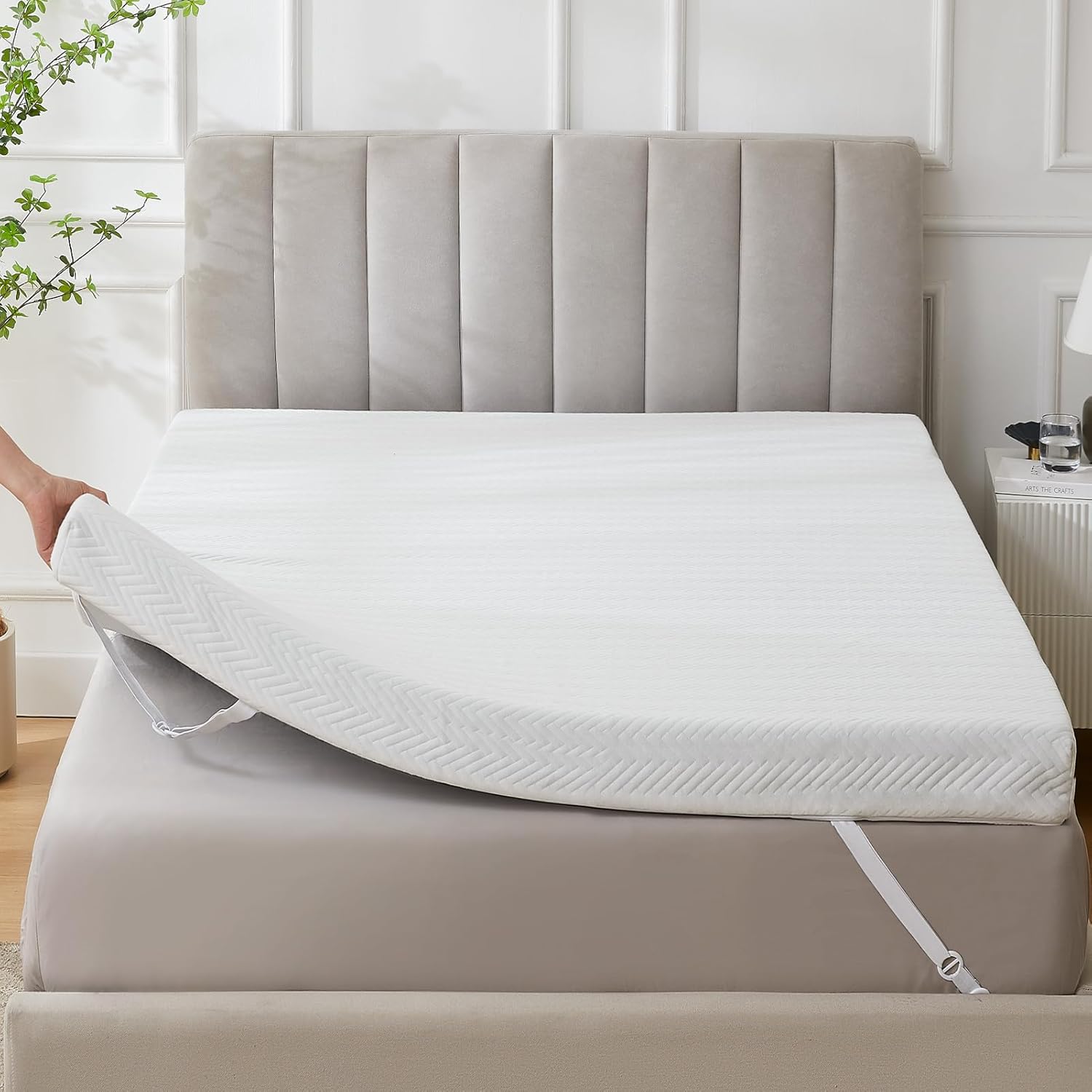 Homemate Memory Foam Mattress Topper Queen, Special 4 Inch Gel Cooling Mattress...
