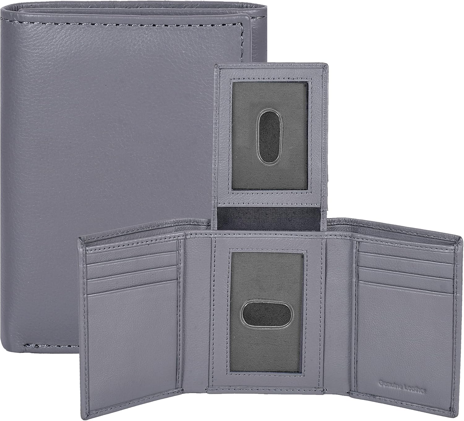 Real Leather Trifold Wallet for Men - RFID Wallets Slim 9 Credit Card Holder 2 I...