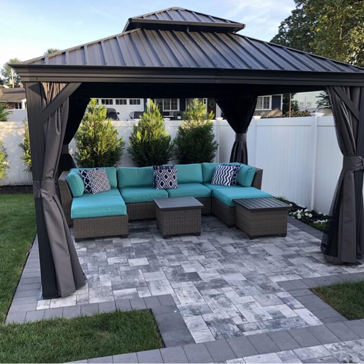 PURPLE LEAF 10' X 12' Gazebo, Special Permanent Hardtop Gazebo Aluminum, Innovat...