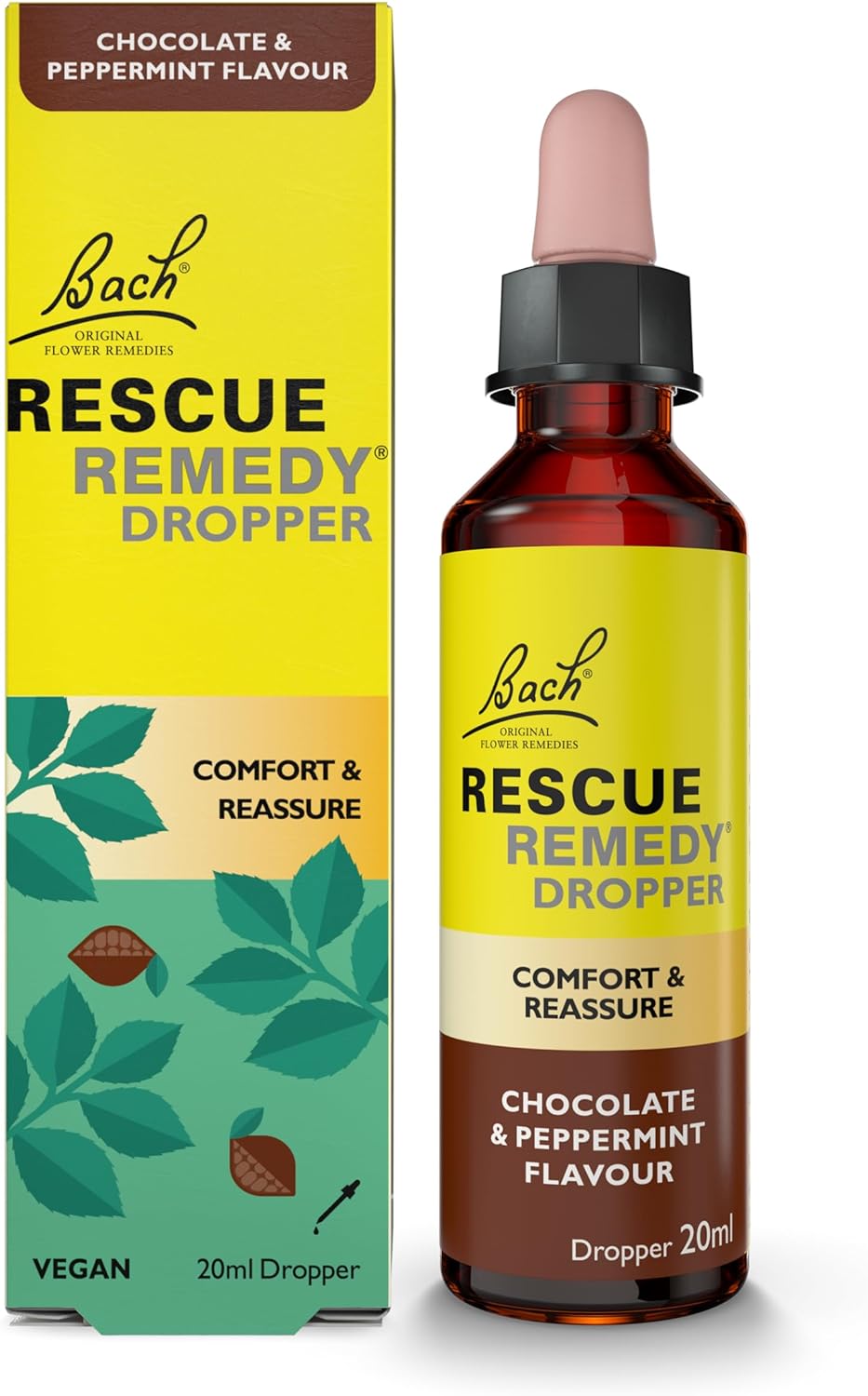 Rescue Remedy Dropper 20ml (Chocolate & Peppermint) Comfort & Reassurance, Alcoh...