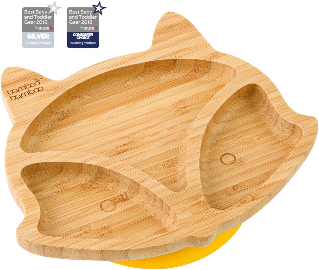 bamboo bamboo Baby Plate and Toddler Plate, Suction Plate for Feeding and Weanin...