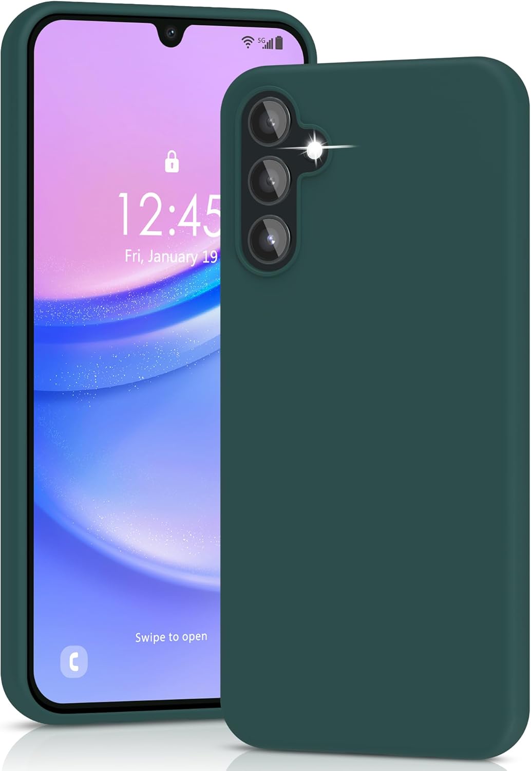 YATWIN Silicone Case for Samsung Galaxy A15 4G/5G, Soft-Touch, Shockproof, DustP...