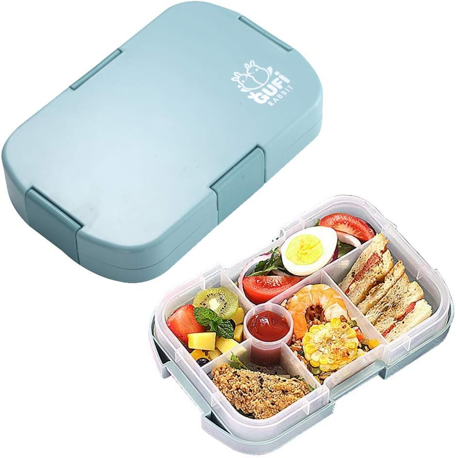 hombrima Kids Lunch Box, Bento Boxes Food Storage Container With 6 Compartments...