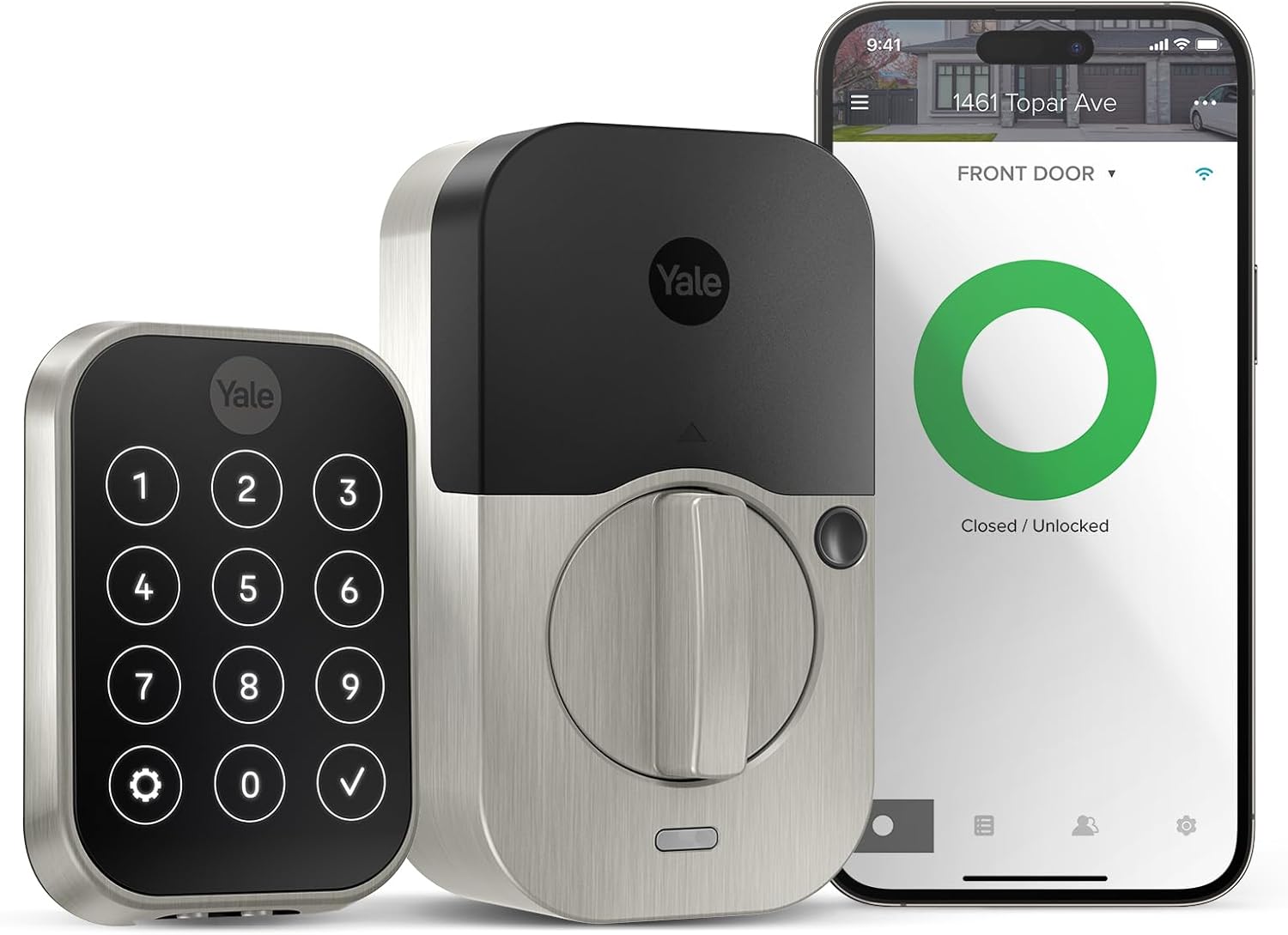 Yale Assure Lock 2 with Wi-Fi, Satin Nickel Keyless Smart Locks with Code Entry...