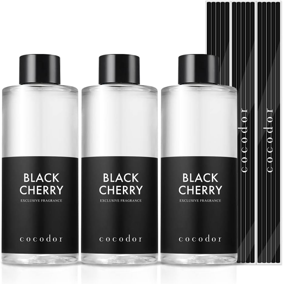 COCODOR Reed Diffuser Oil Refill/Black Cherry/6.7oz(200ml)/3 Pack/Aroma therapy,...