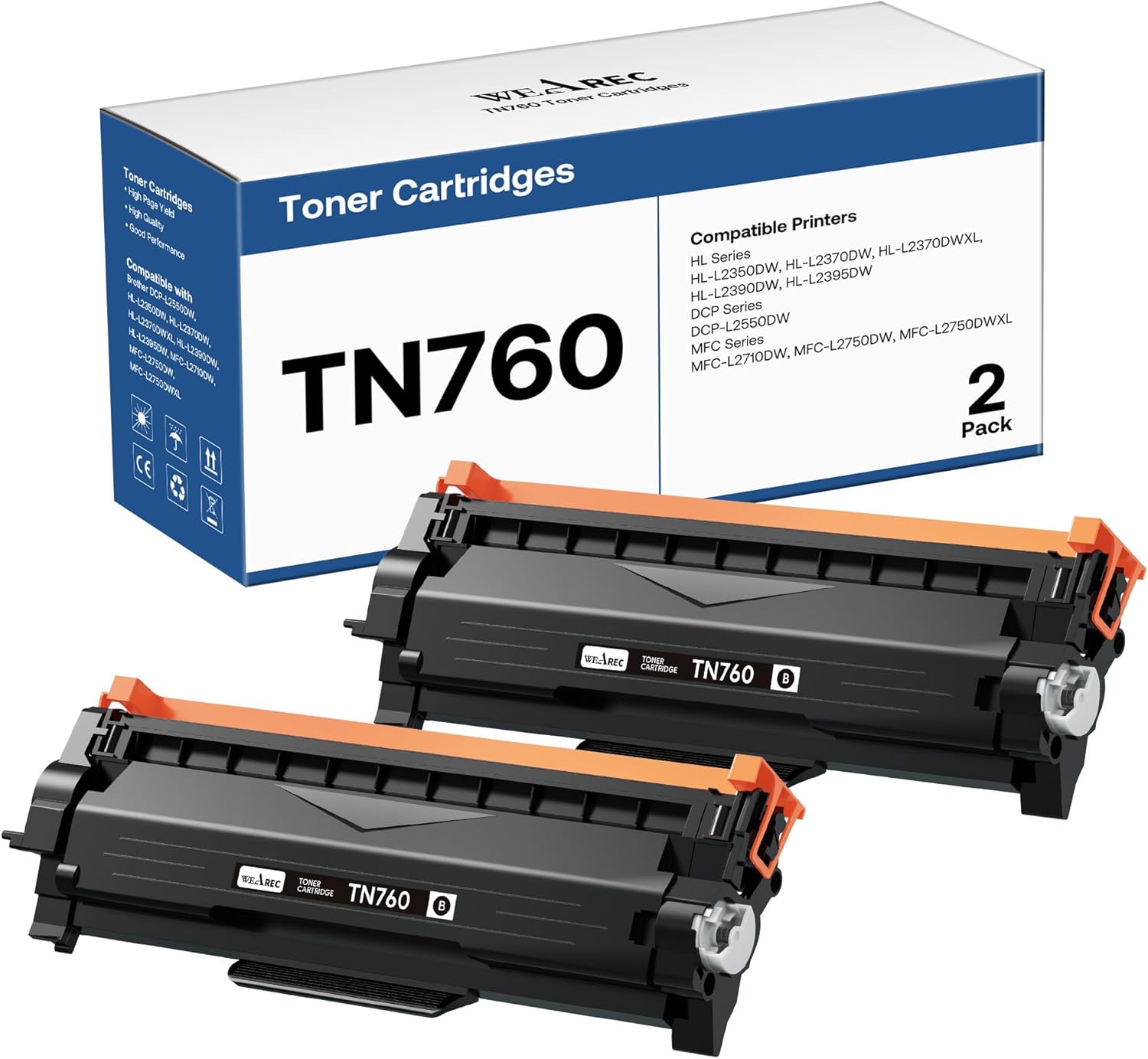 TN760 Toner Cartridges Replacement for Brother Toner TN-730/TN-760 Compatible wi...