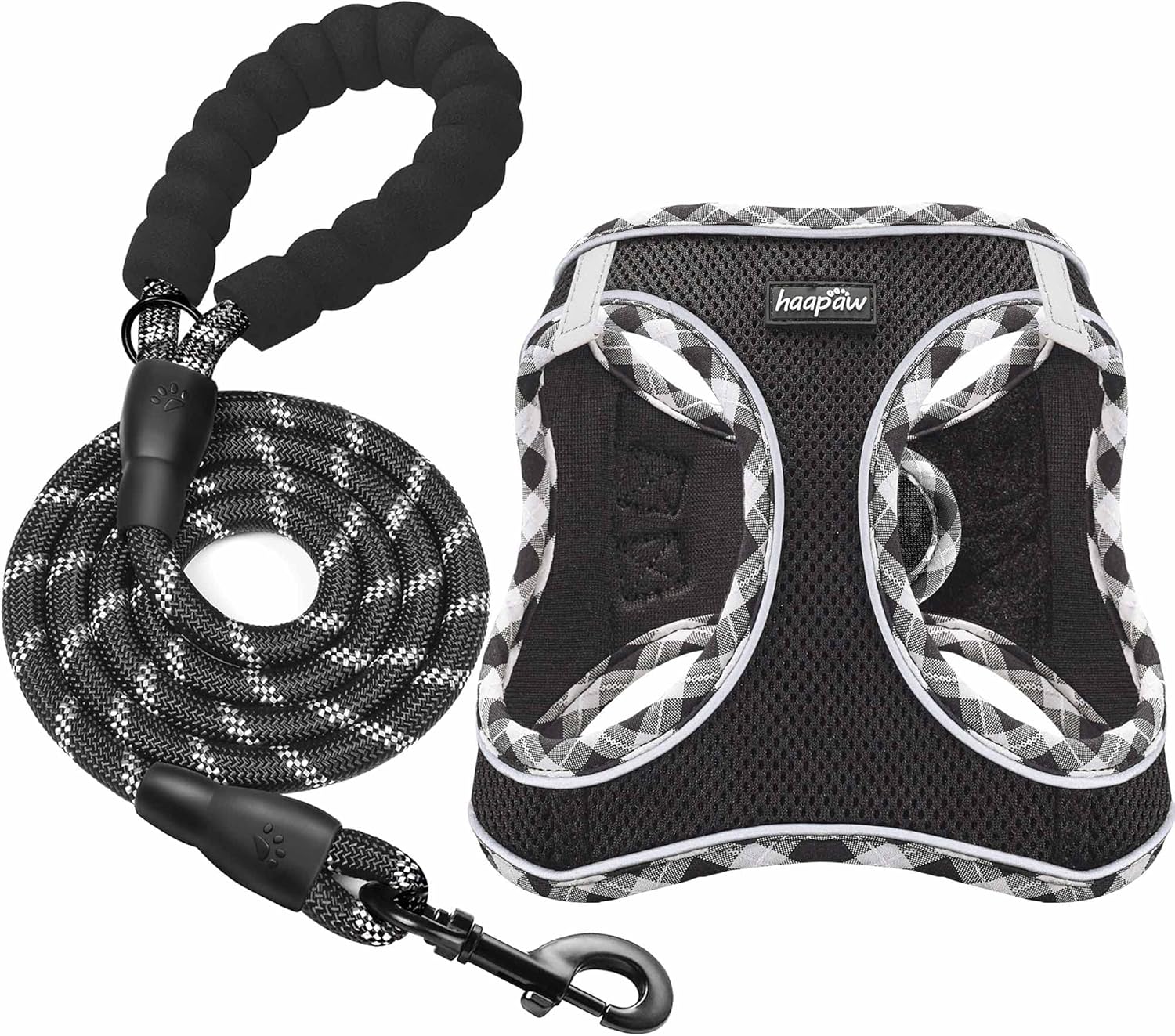 haapaw Dog Harness and Lead Set, No Pull Adjustable Reflective Step-in Puppy Har...