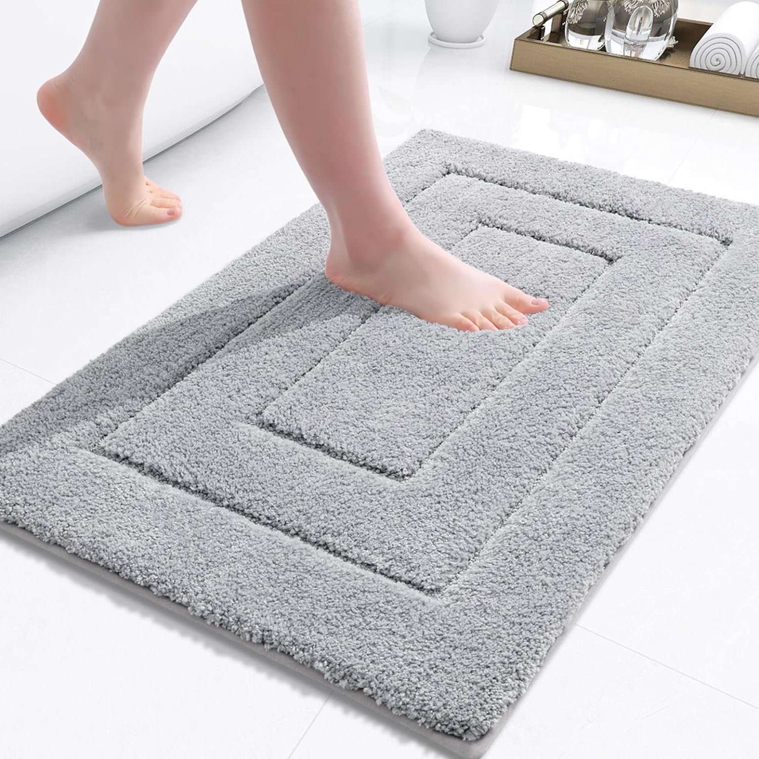 Buganda Bathroom Rugs, Special Soft and Absorbent Microfiber Bath Rugs for Comfo...