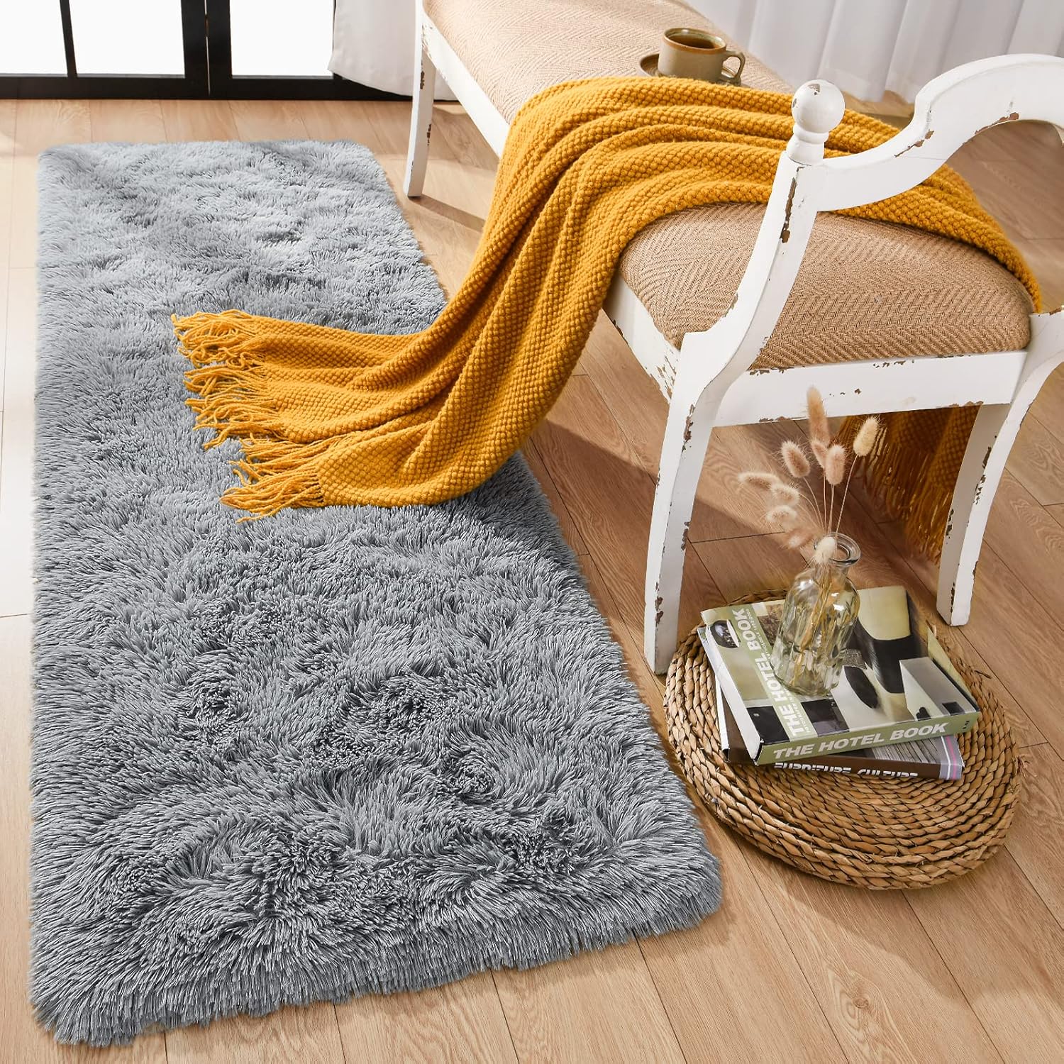 Soft Shag Runner Rug for Bedroom, Special Fluffy Rugs with Non-Slip Bottom, Inno...
