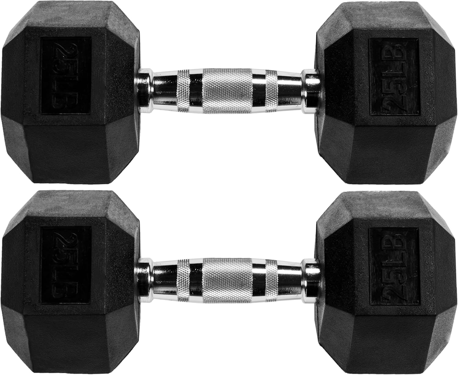 Best Signature Fitness Dumbbell, Special Rubber Encased Hex Dumbbell with Rack,...