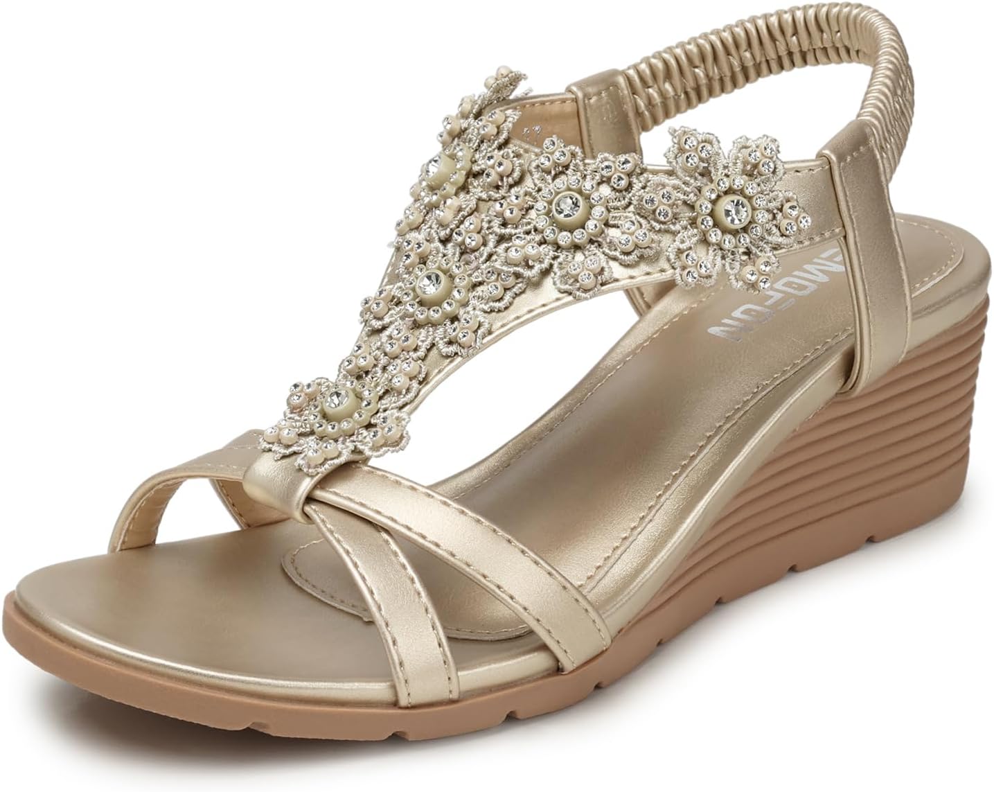 TEMOFON Womens Sandals, Special Wedge Low Sandals, Innovative Summer Open Toe We...