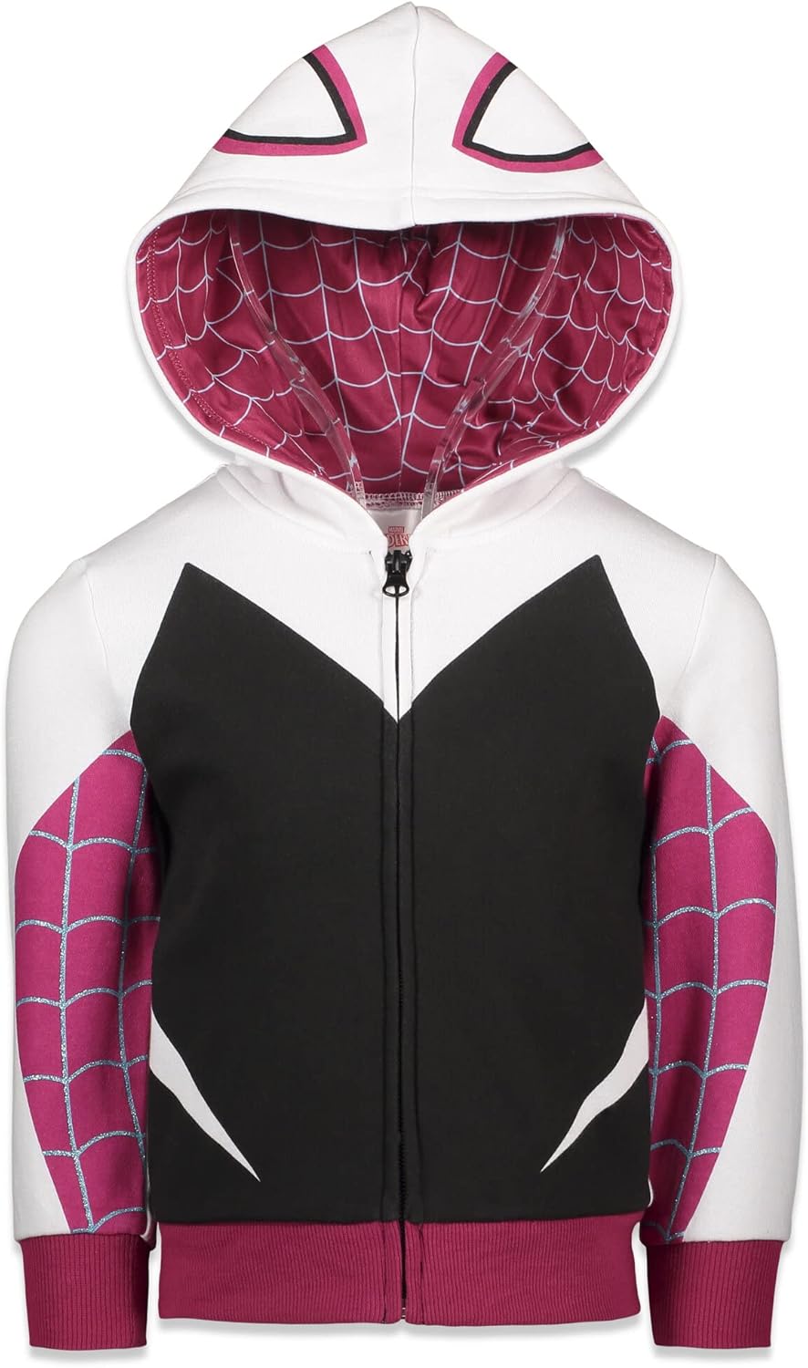 Marvel Spider-Man, Special Spider-Gwen Ghost Spider Girls Fleece Zip Up Hoodie,...