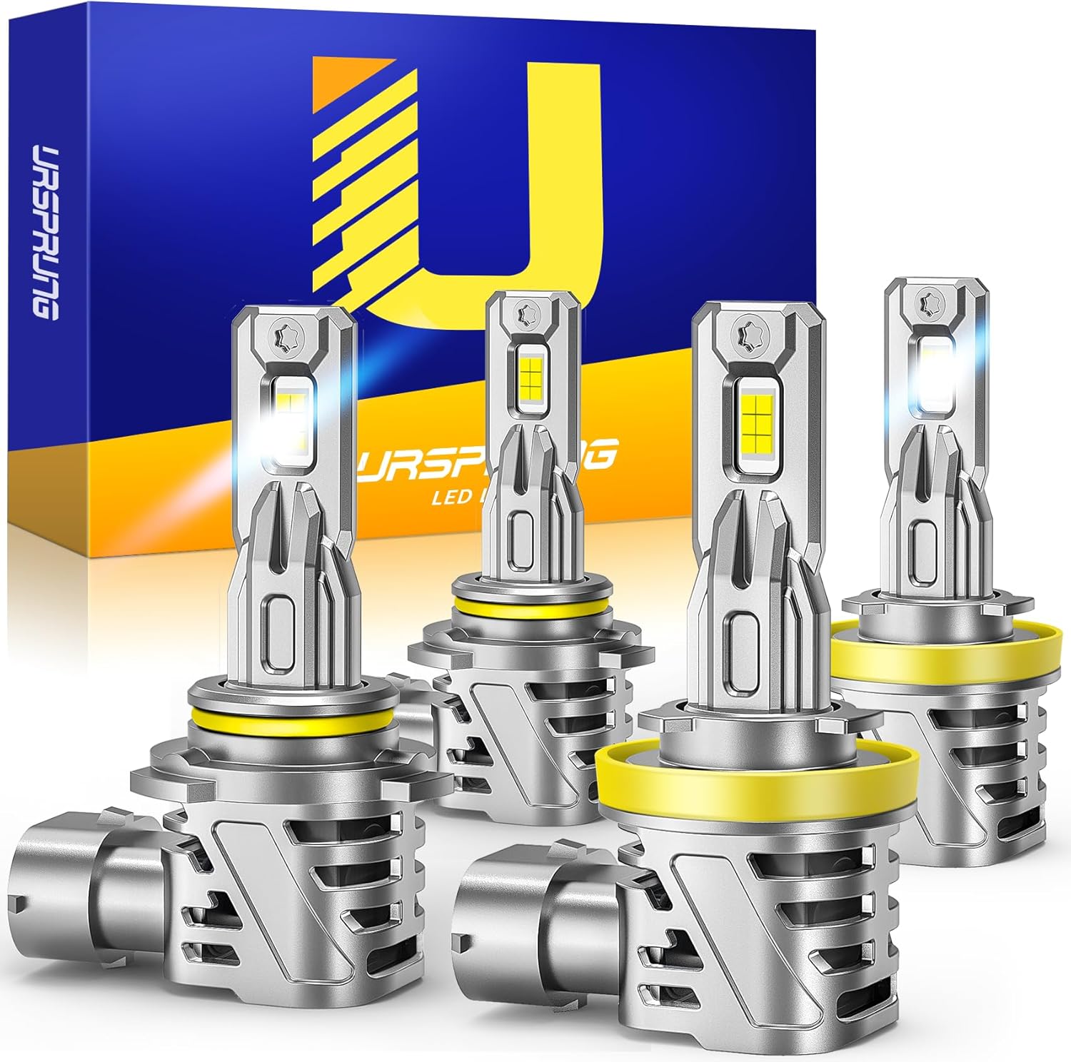 Ursprung H11/H9/H8 9005/HB3 Fog Bulbs Combo, 800% Higher Brightness, 1:1 Real Si...