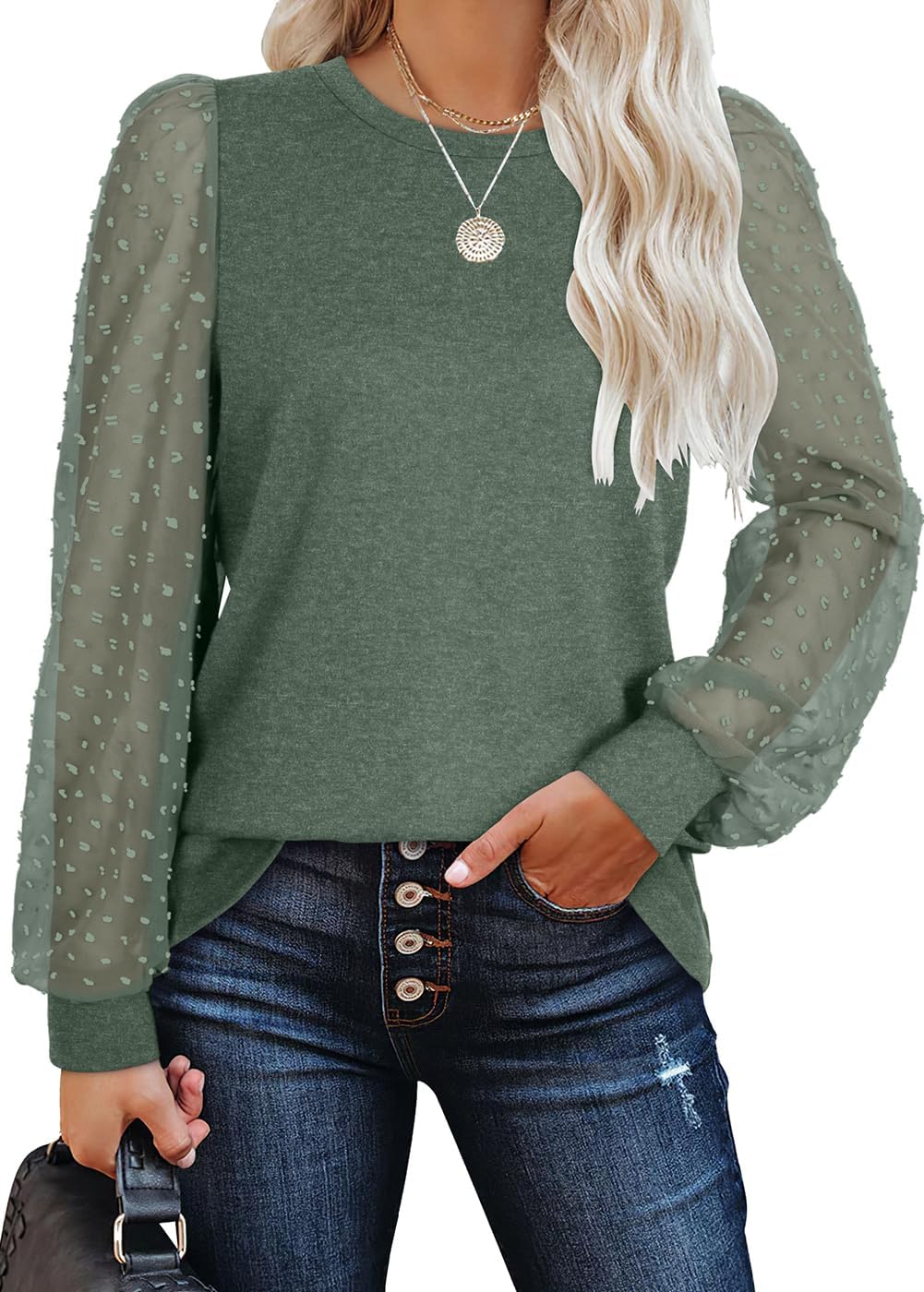 Stylish WIHOLL Long Sleeve Shirts, Trendy Women Tops, Special Tunic for Fall, Af...