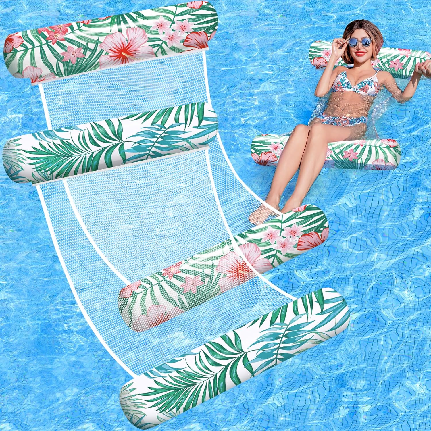 Pool Floats - 2 Pack Inflatable Pool Floats Rafts, Pool Floats Adult Size, 4-in-...