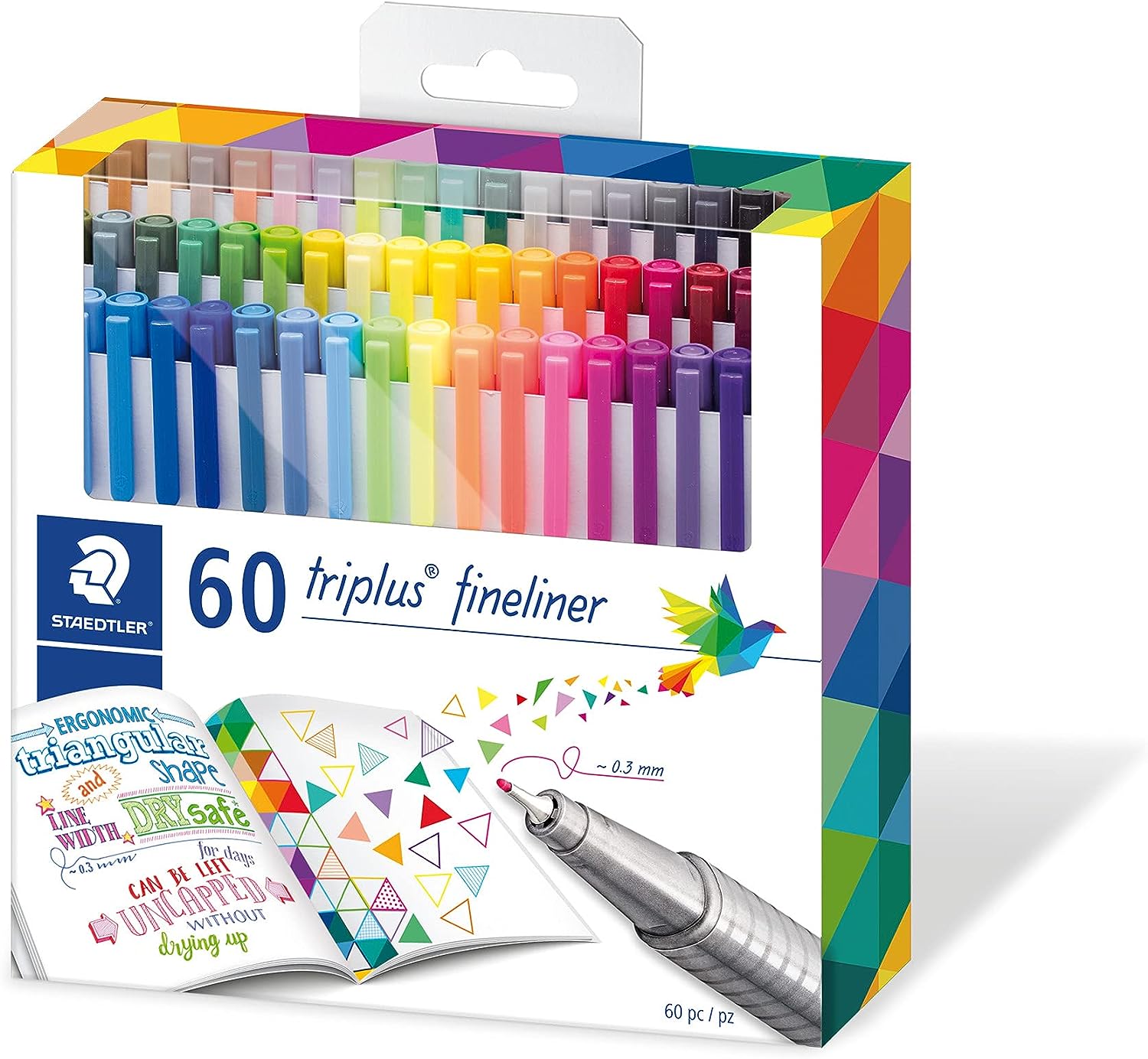 STAEDTLER 334 C60 Triplus Fineliner, Special Superfine Pen with 0.3mm Line Width...