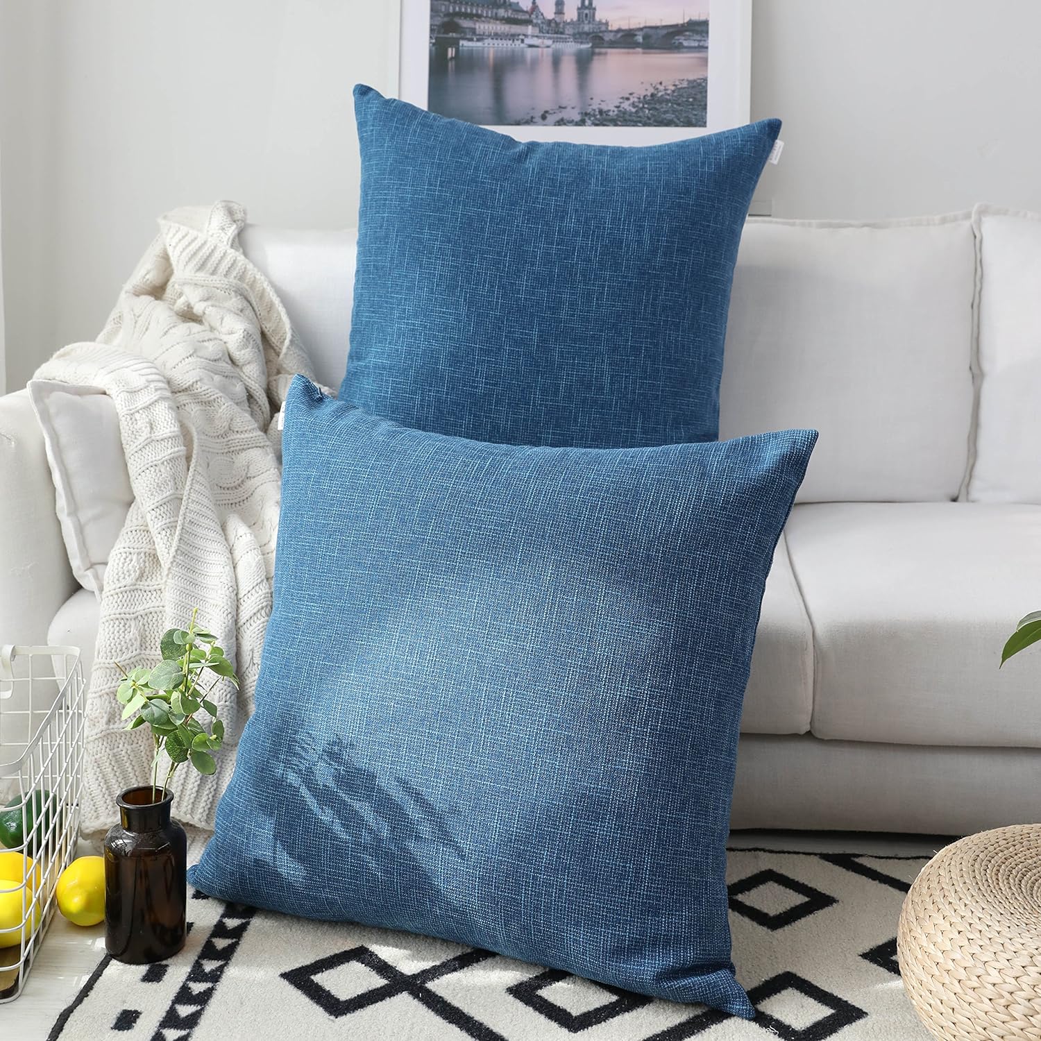 Kevin Textile Decorative Linen Pillow Covers, Special Cushion Cover for Chair/So...
