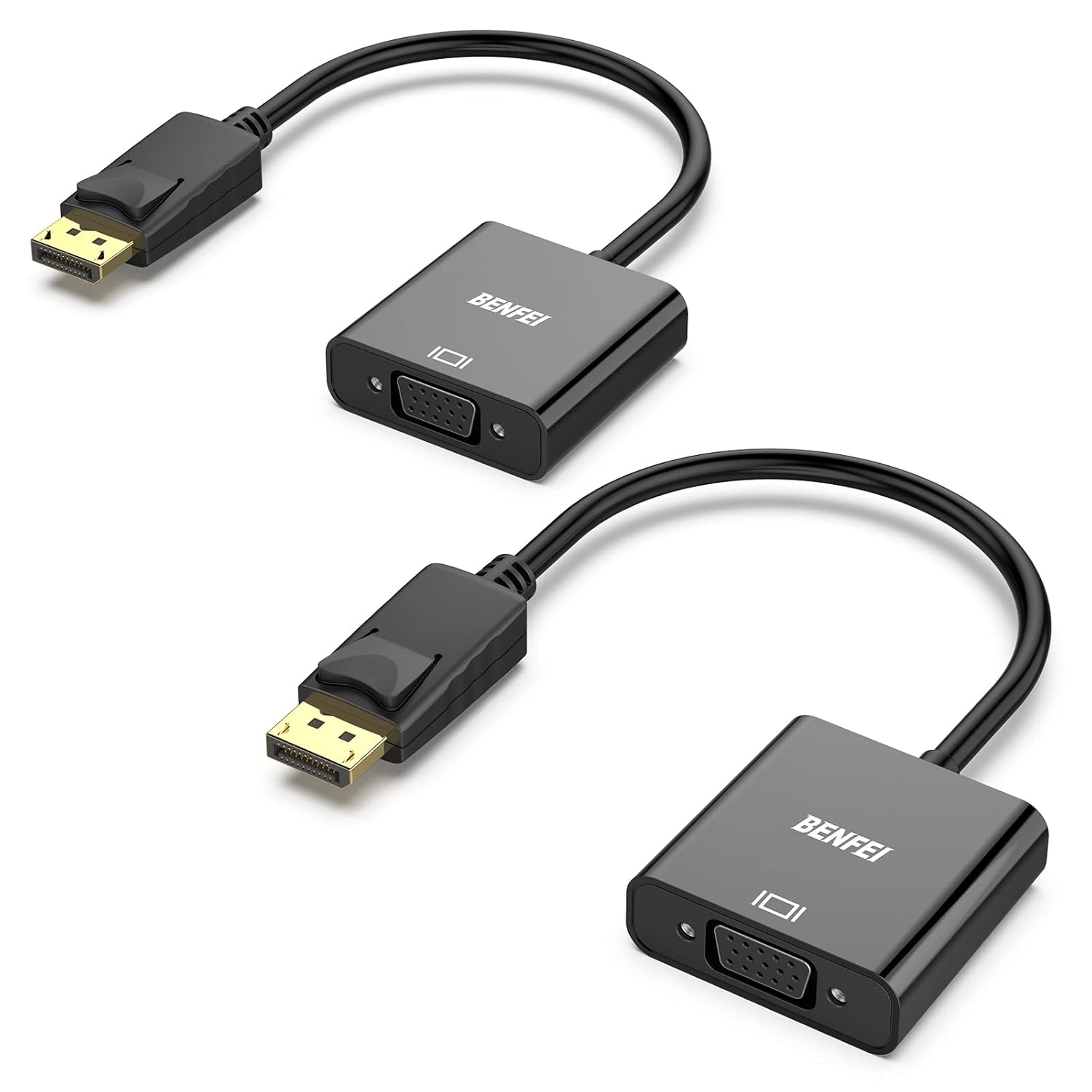 BENFEI DisplayPort to VGA 2 Pack, Special Gold-Plated DP to VGA Adapter, Innovat...