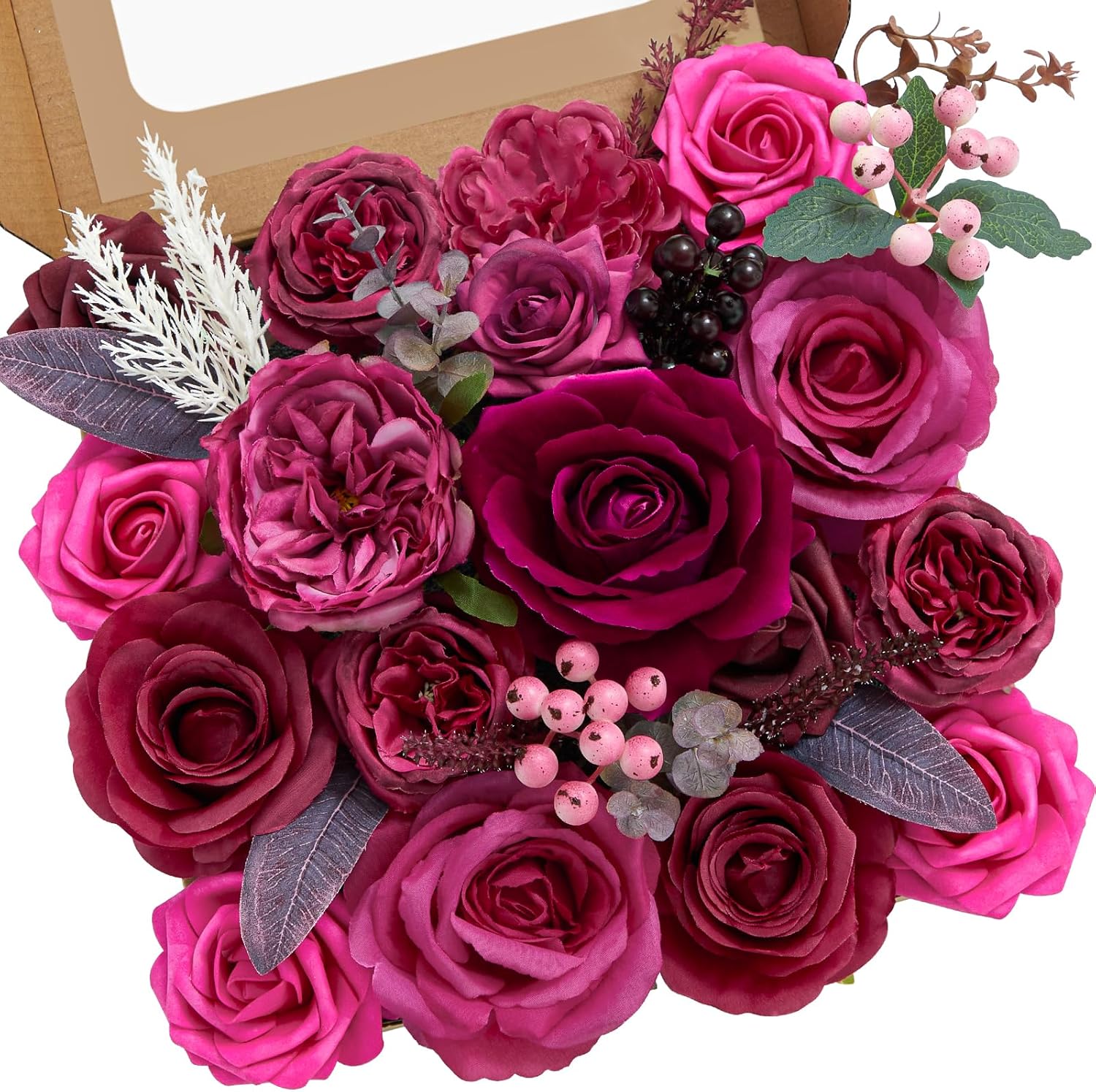 Serwalin Artificial Flowers, Special Fake Wedding Flowers Box, High-Quality Silk...