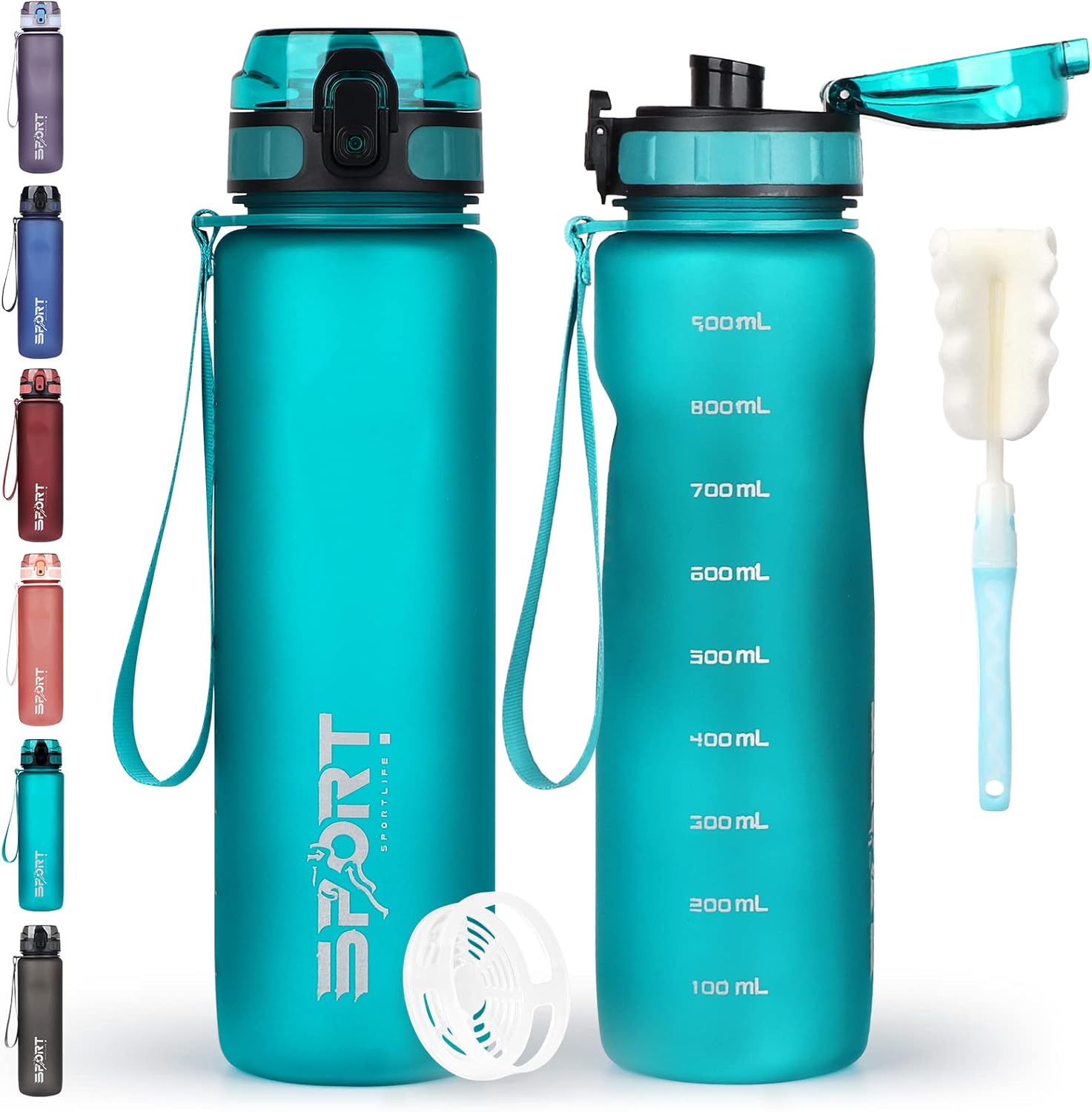 HASAGEI Water Bottle 1L Sports Water Bottle Leak-proof Drinking Bottle Dishwashe...