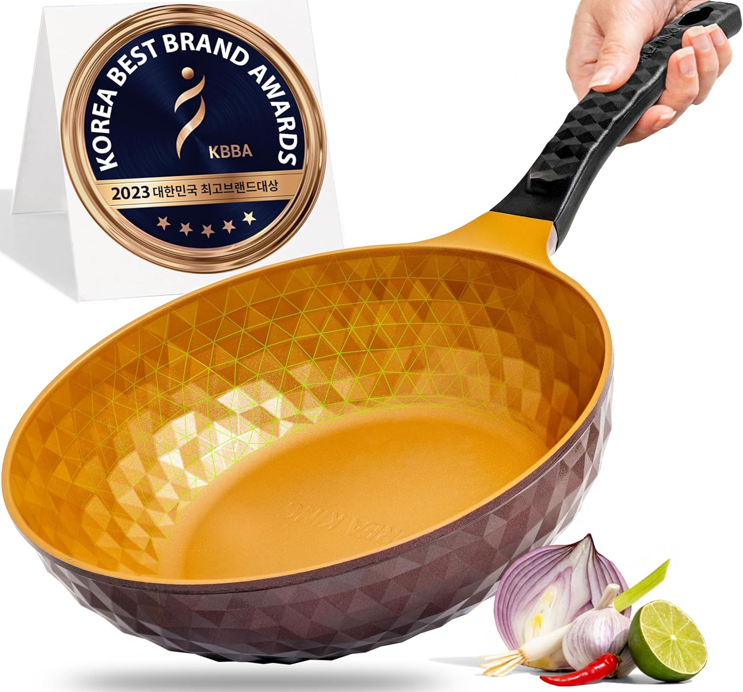 Diamond X Premium Extreme Non Stick 11" Frying Wok Pan Hybrid with Spatula, Tita...