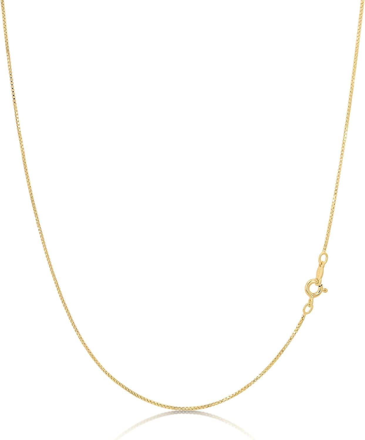 Premium KEZEF 18k Gold Over Sterling Silver Necklace, Elegant Box Chain Necklace...