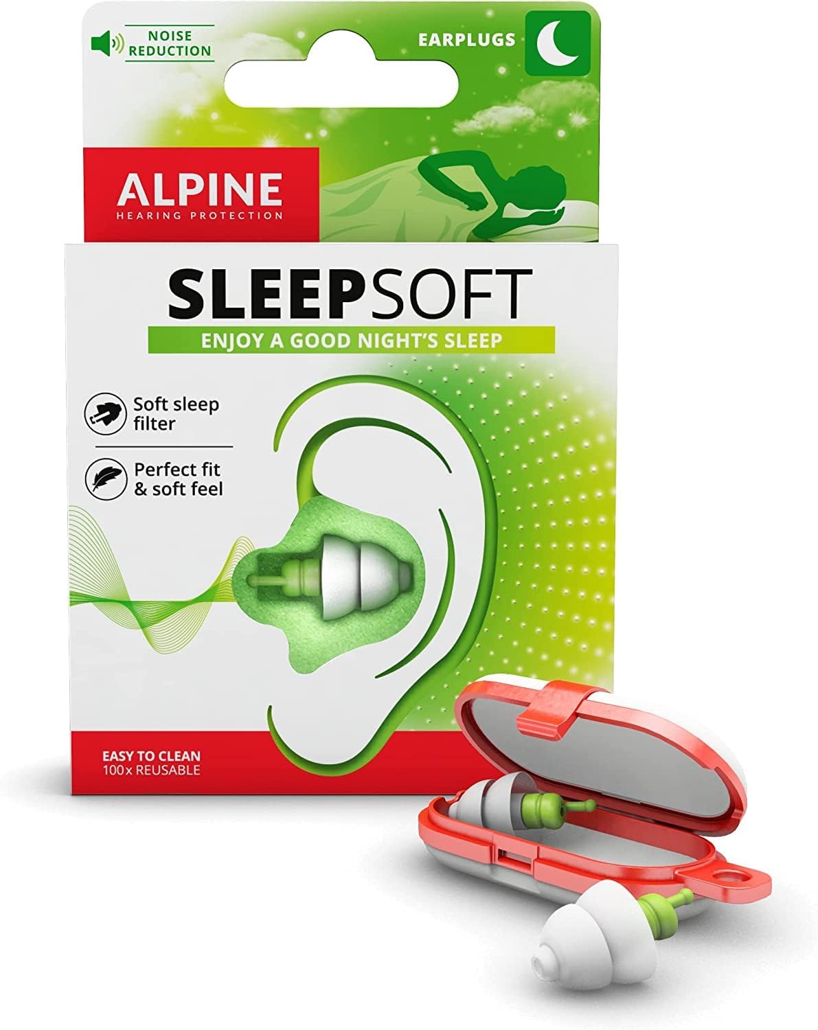 Alpine SleepSoft Sleeping Earplugs - Ultra Soft Filter for Side Sleeper - Reduce...