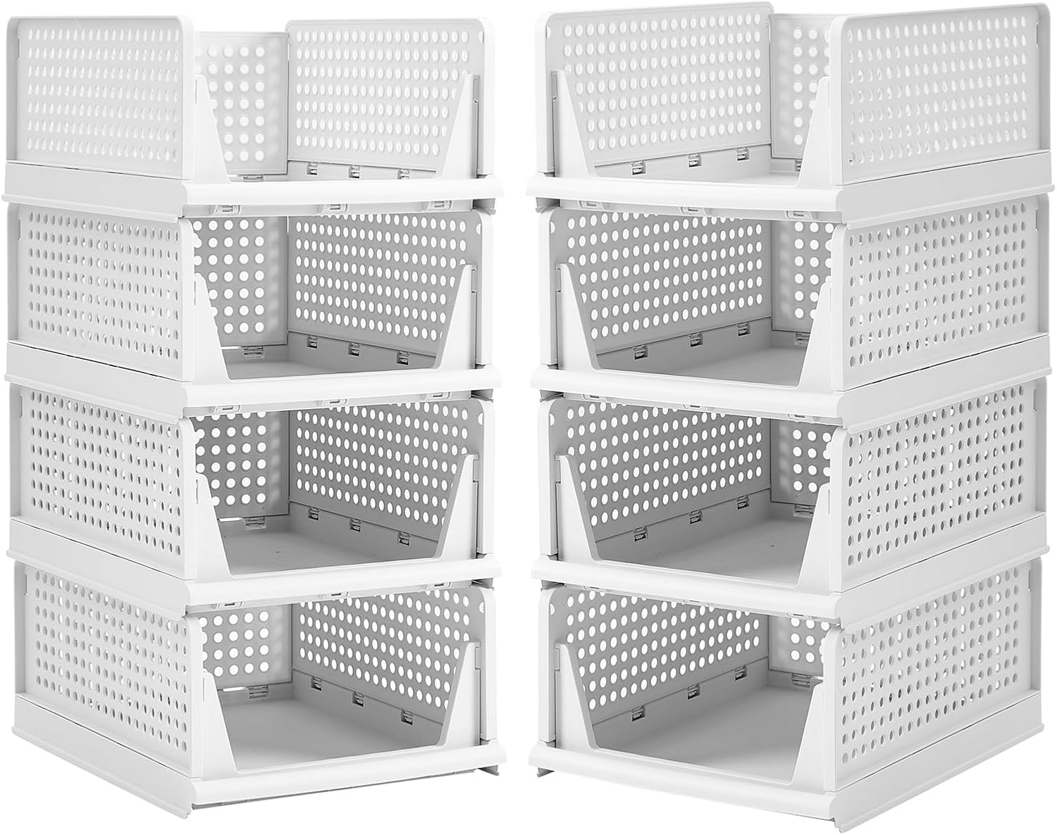 BTGGG 4 Pack*2 Wardrobe Storage Organiser Stackable Drawer Organizer Collapsible...