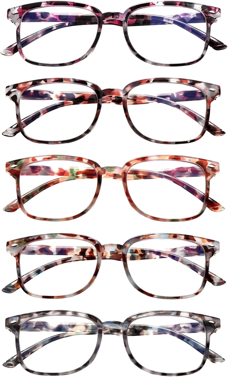 ZONLON 5 Pack Reading Glasses for Women, Special Anti Blue Light Blocking Glasse...