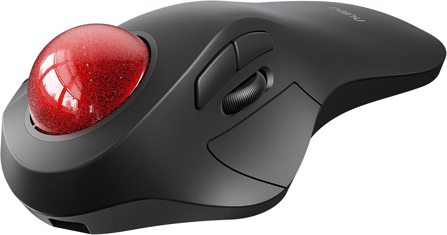 Nulea Wireless Ergonomic Trackball Mouse, Special Rechargeable Bluetooth Rollerb...