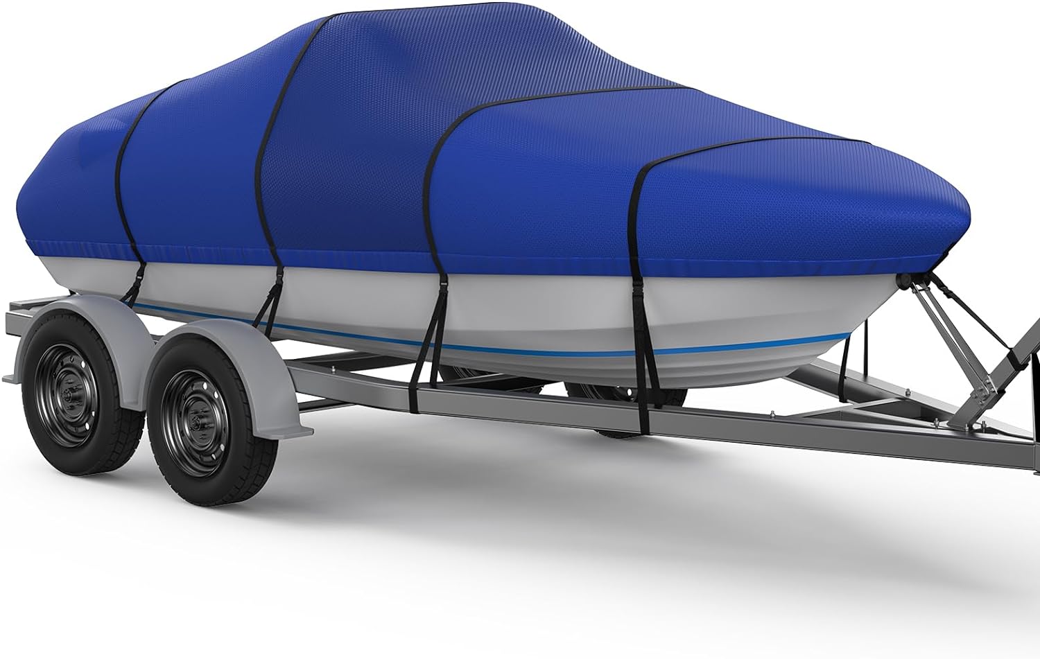 RVMasking Middle 1200D Reinforced Boat Cover with Storage Bag Trailerable Marine...