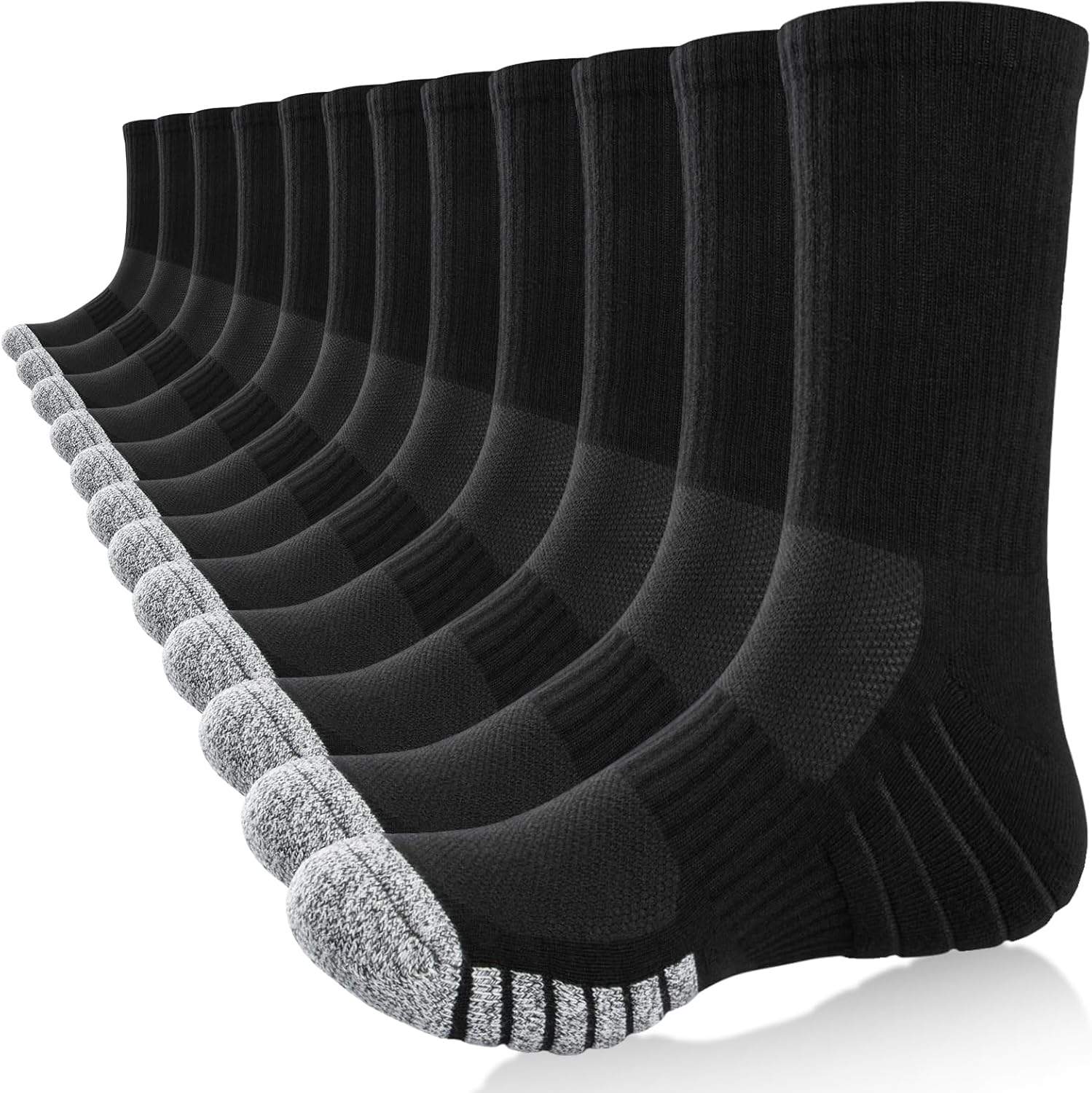 Tmani Men Women Socks Breathable Cushion Crew Moisture Wicking Outdoor Performan...