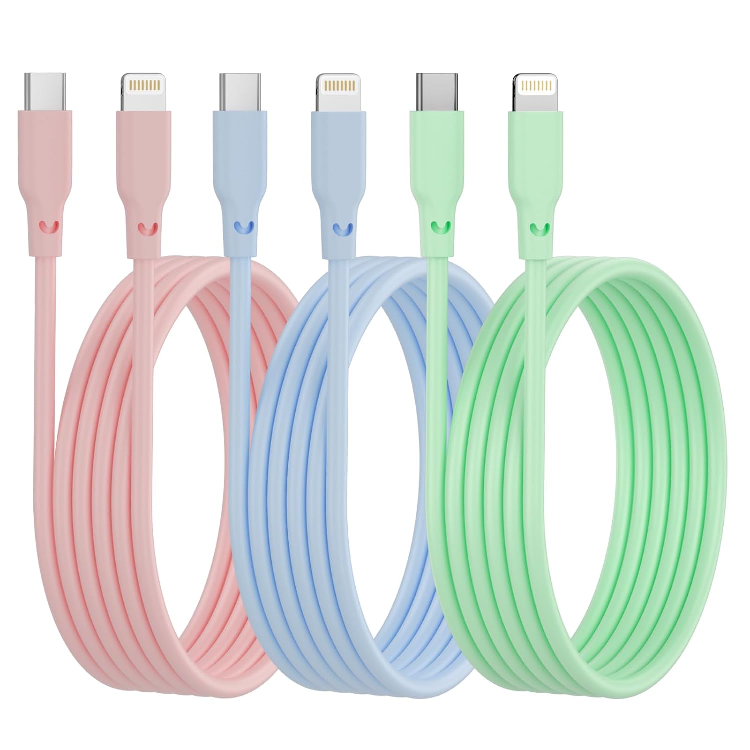 USB C to Lightning Cable 2M 3PACK [Apple MFi Certified] iPhone Fast Charger Cabl...