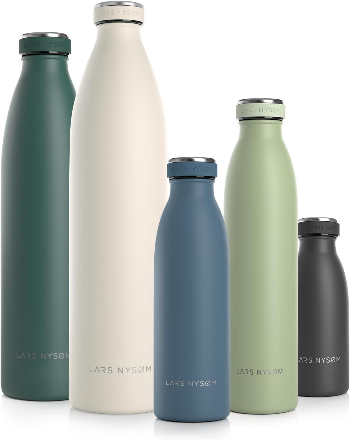 LARS NYSØM Stainless Steel Insulated Water Bottle 12oz 17oz 25oz 34oz 51oz | BPA...