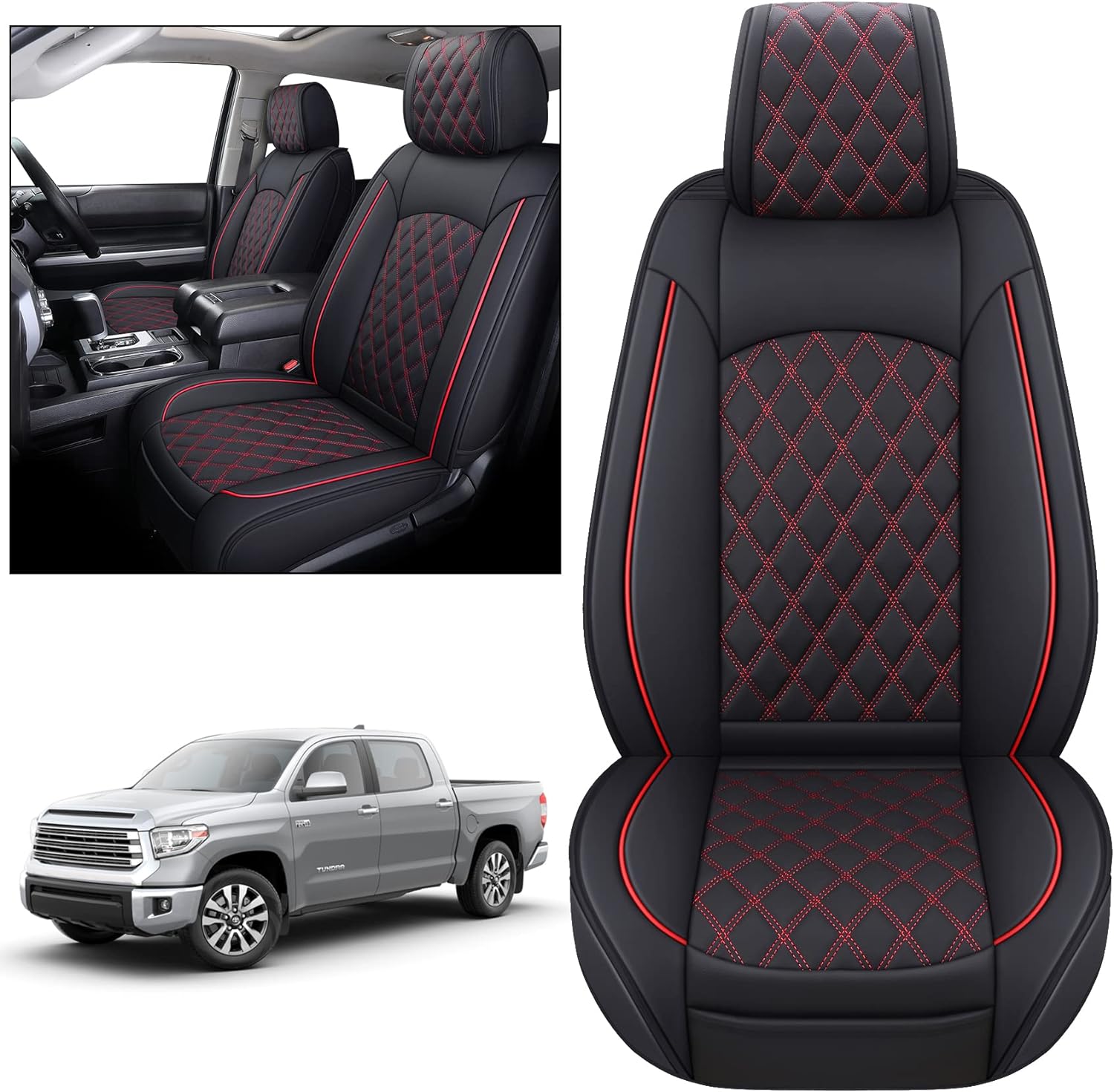 YIERTAI Truck Seat Covers, Special Seat Covers for Toyota Tundra 2008-2025, Inno...