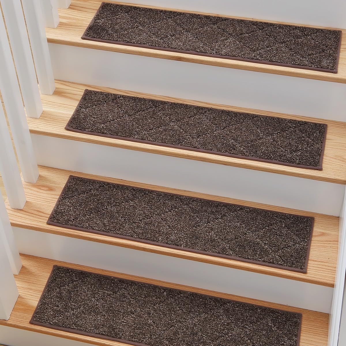 MBIGM 8" x 30" Carpet Stair Treads for Wooden Steps (15 in Pack) - Non-Slip Safe...