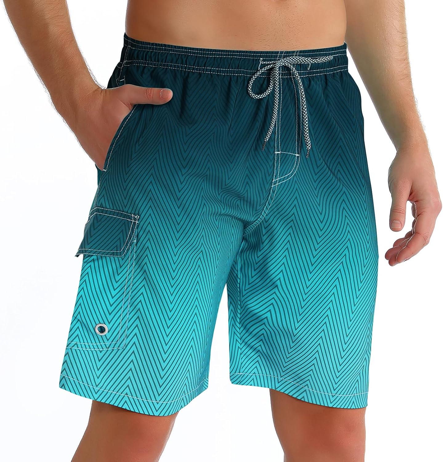 ELETOP Mens Swimming Shorts Quick Dry，Board Shorts Men with Pockets and mesh Li...
