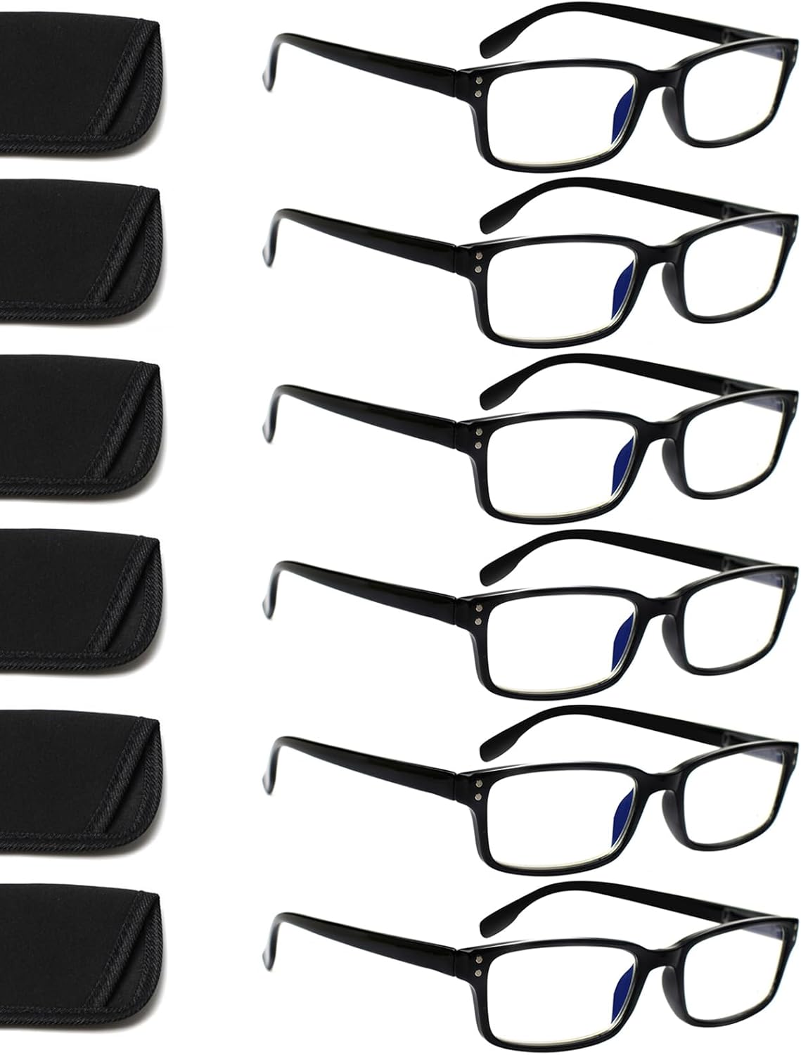 Kerecsen 6-Pack Reading Glasses Blue Light Blocking,Spring Hinge Readers for Men...