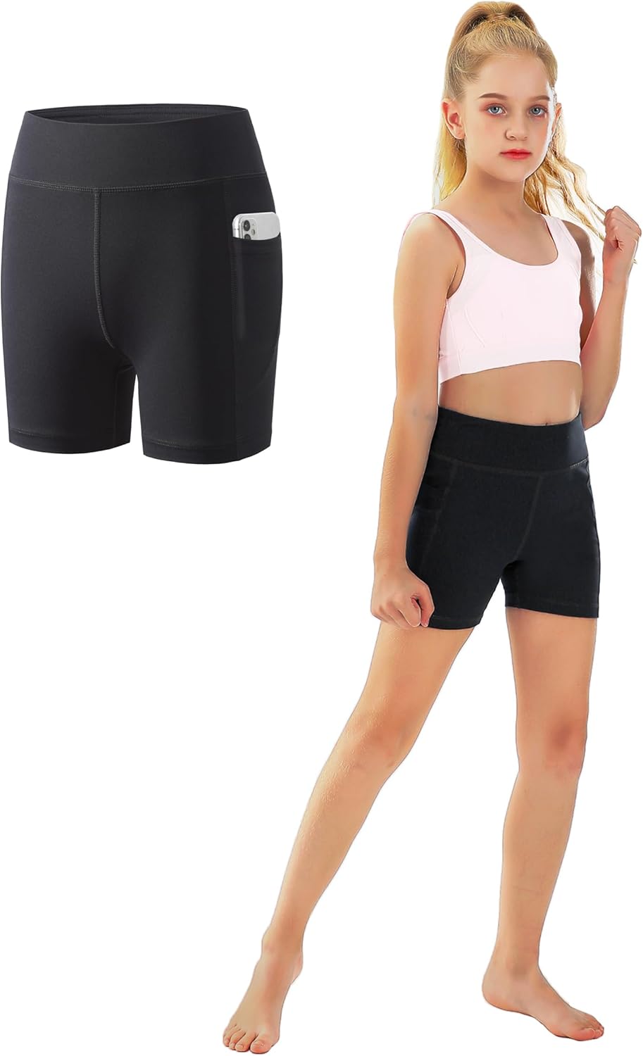 Youth Girls 4"/ 5" Volleyball Spandex Shorts - Kid Biker Cheer Dance Yoga Athlet...