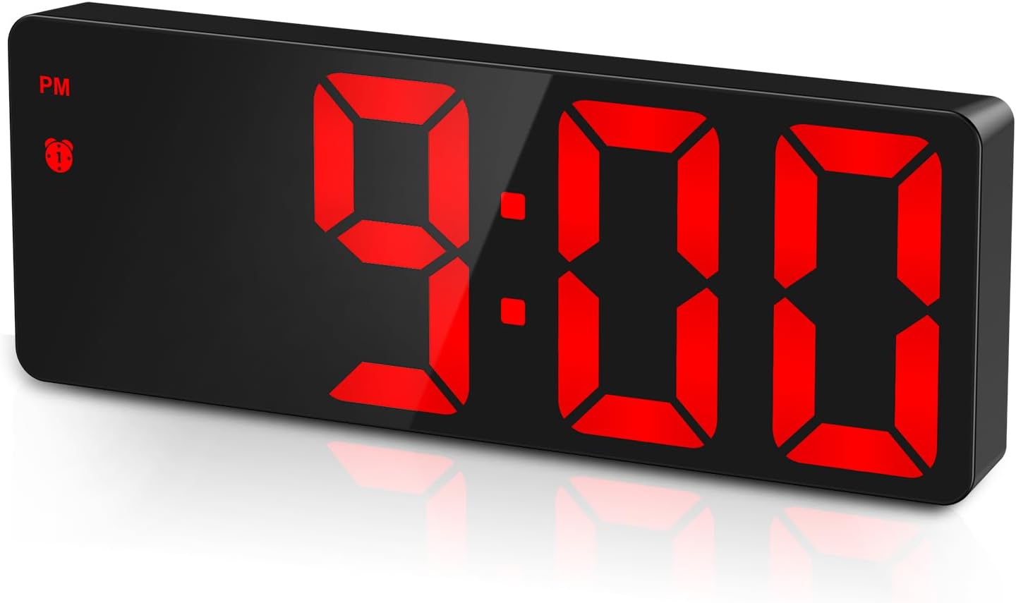 Criacr Digital Alarm Clock, Alarm Clocks Bedside with Large LED Temperature Disp...