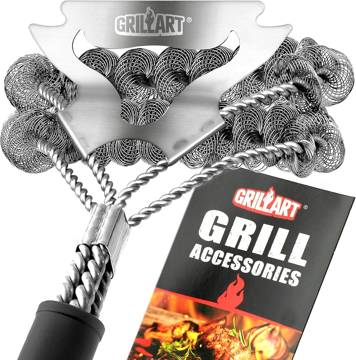 GRILLART Grill Brush for Outdoor Grill Bristle Free - Safe BBQ Grill Cleaner Bru...